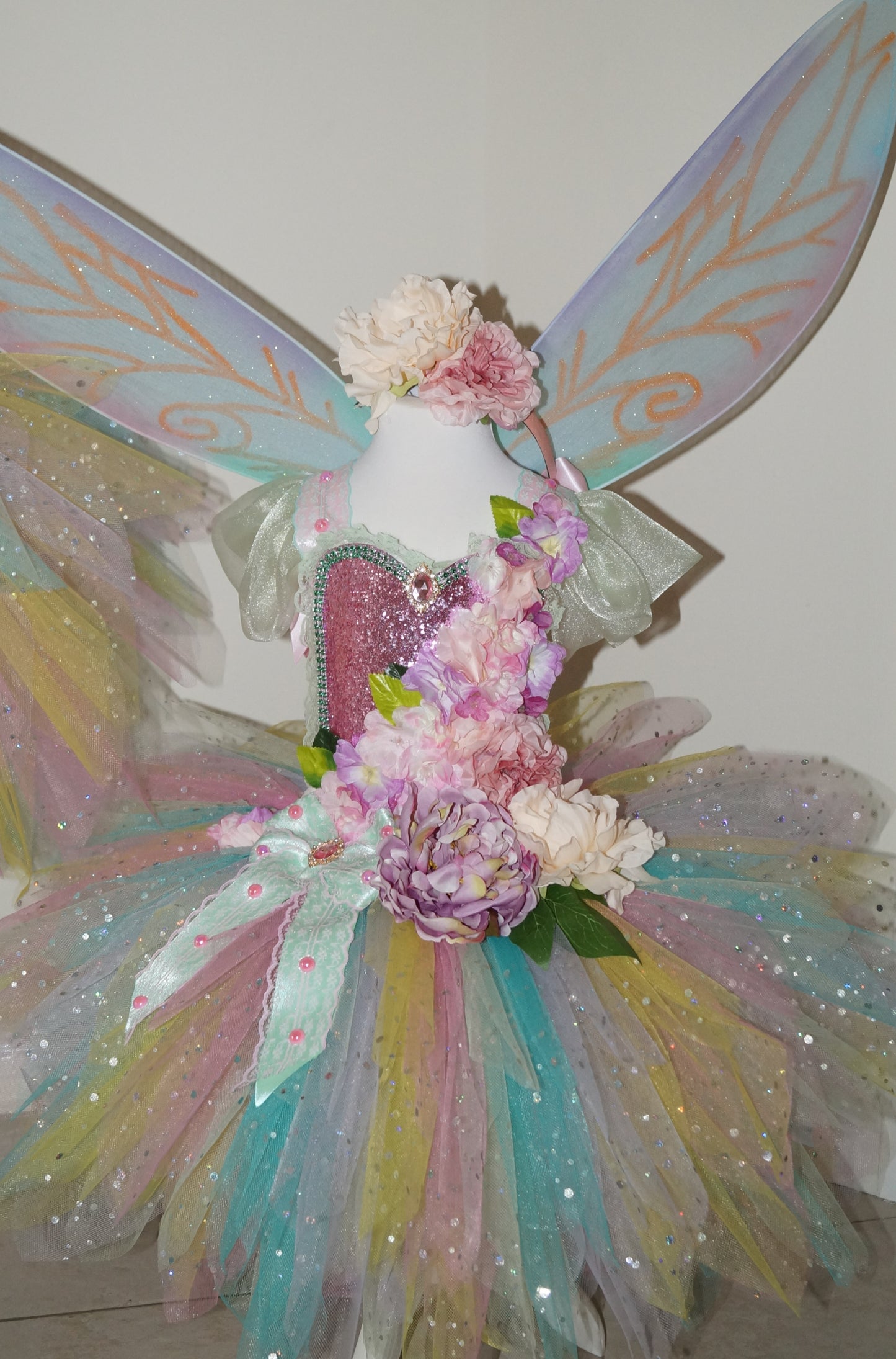 Princess Pastel Rainbow Spring Summer Flower Fairy Tutu Dress