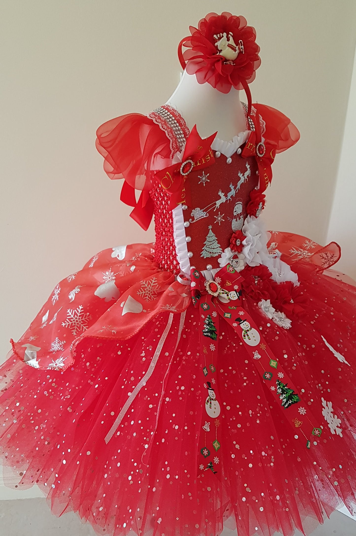 Christmas Santa Snowman Tutu Dress