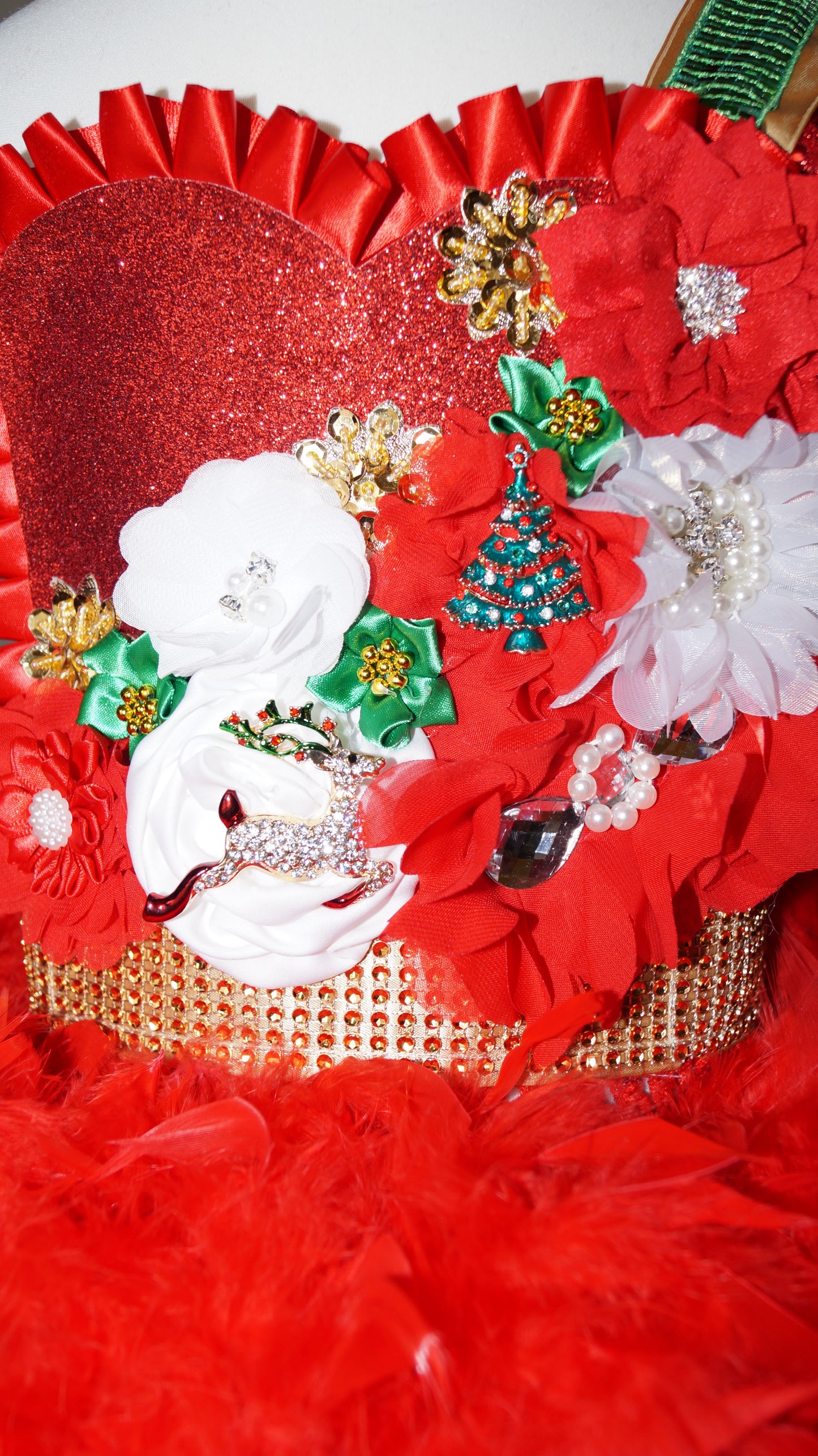 Christmas Angel Feather Skirt Tutu Dress