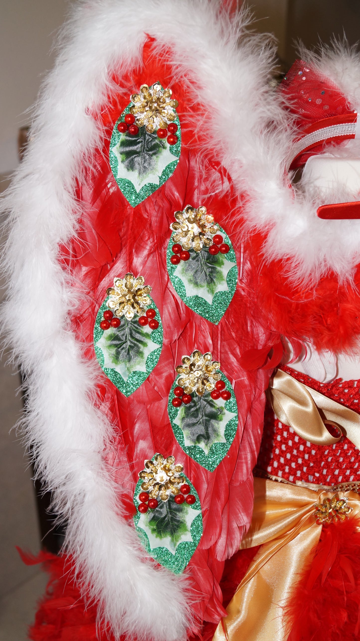 Christmas Angel Feather Skirt Tutu Dress