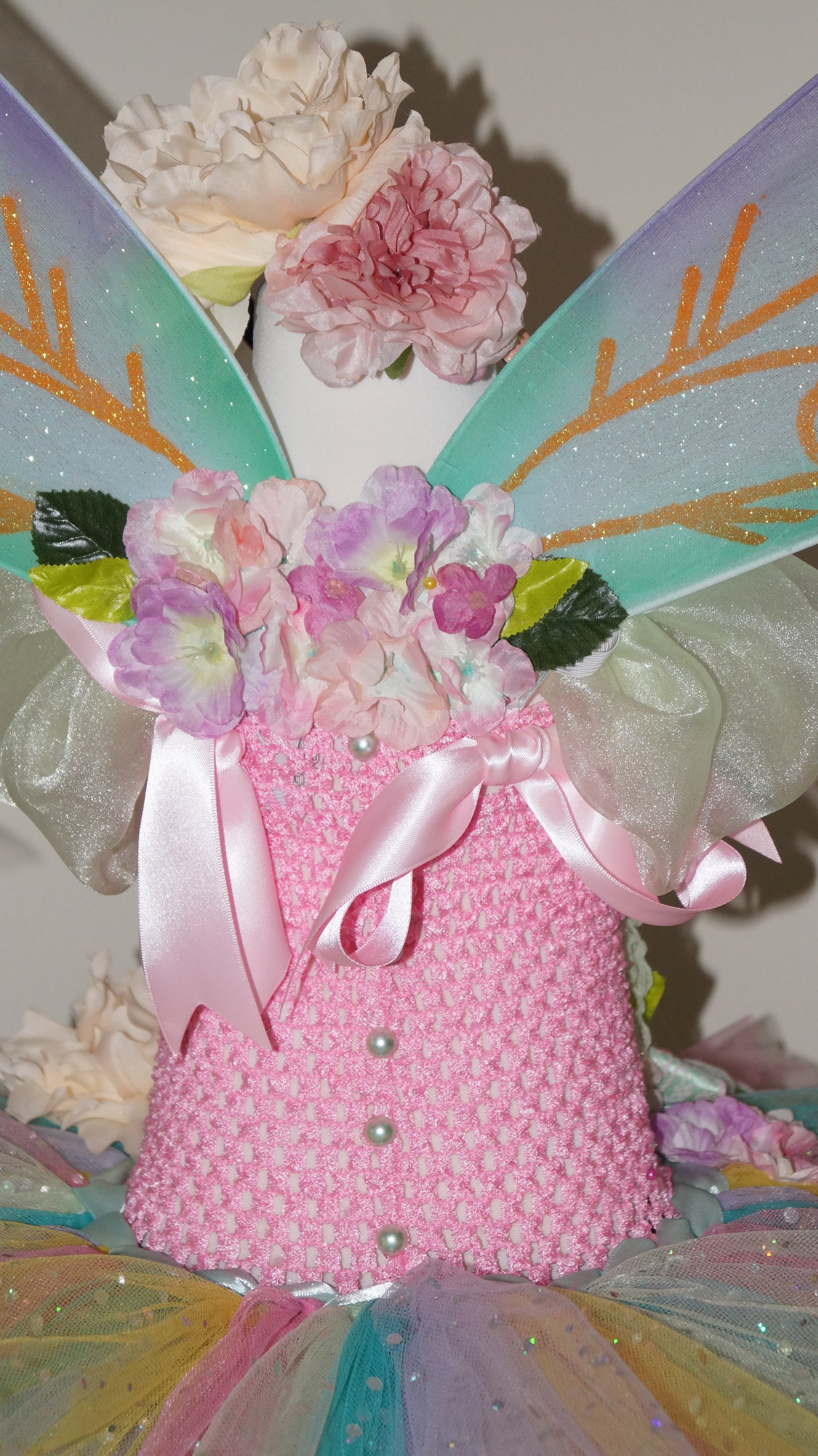 Princess Pastel Rainbow Spring Summer Flower Fairy Tutu Dress