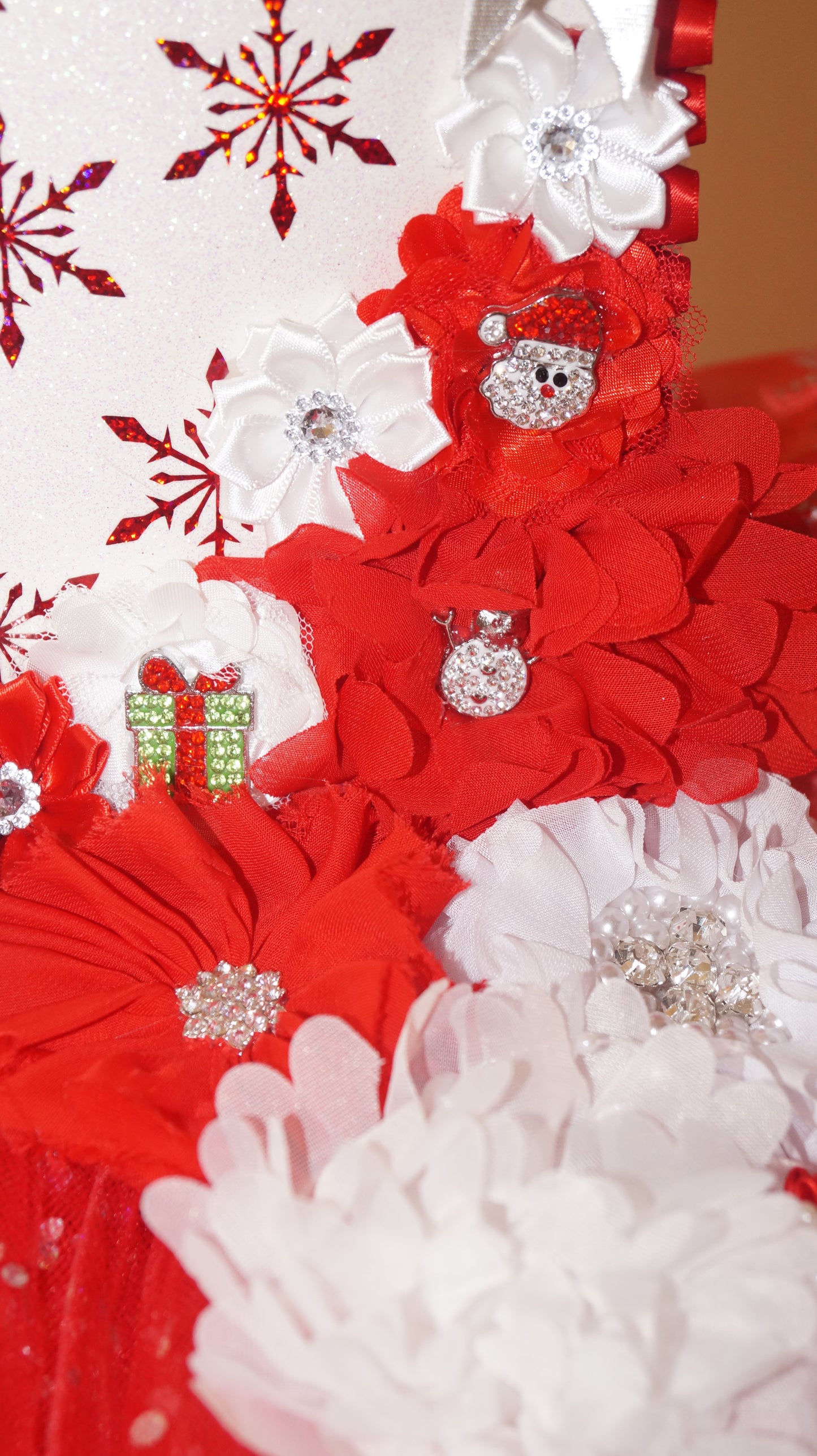 Christmas Red and Silver Snowflake Tutu Dress