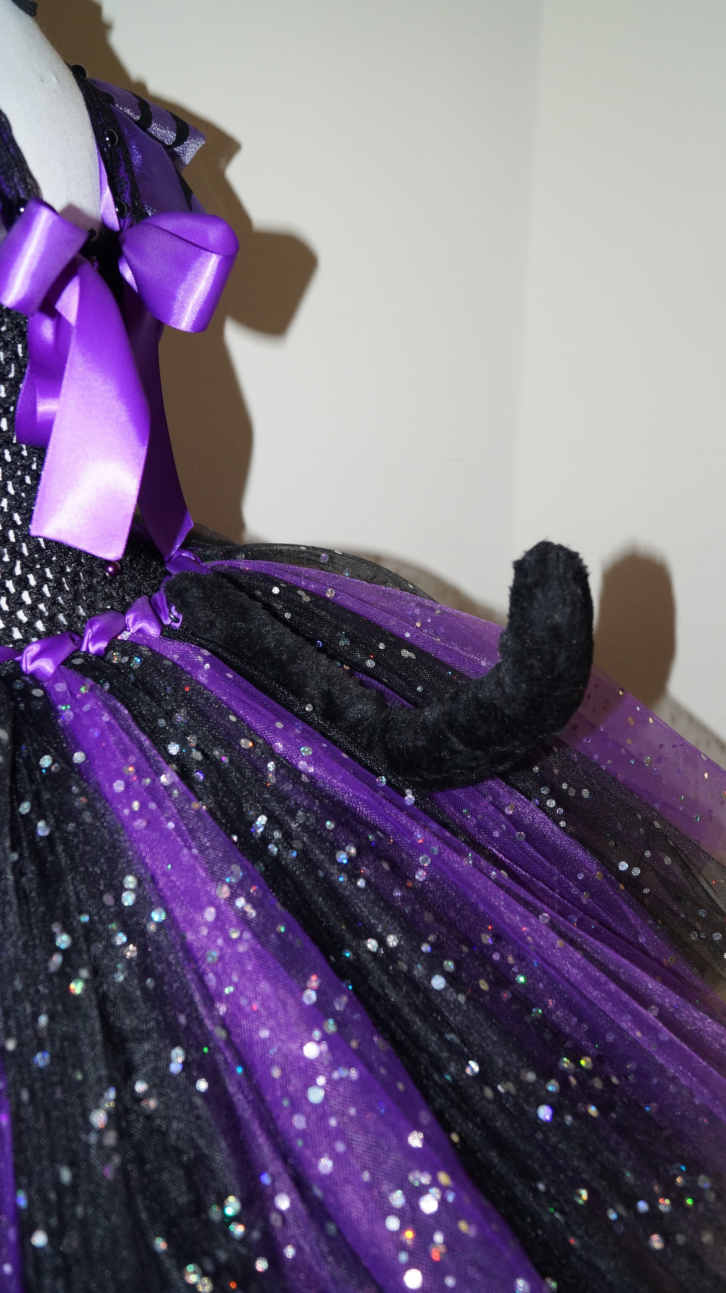 Purple and Black Halloween Cat Tutu Dress