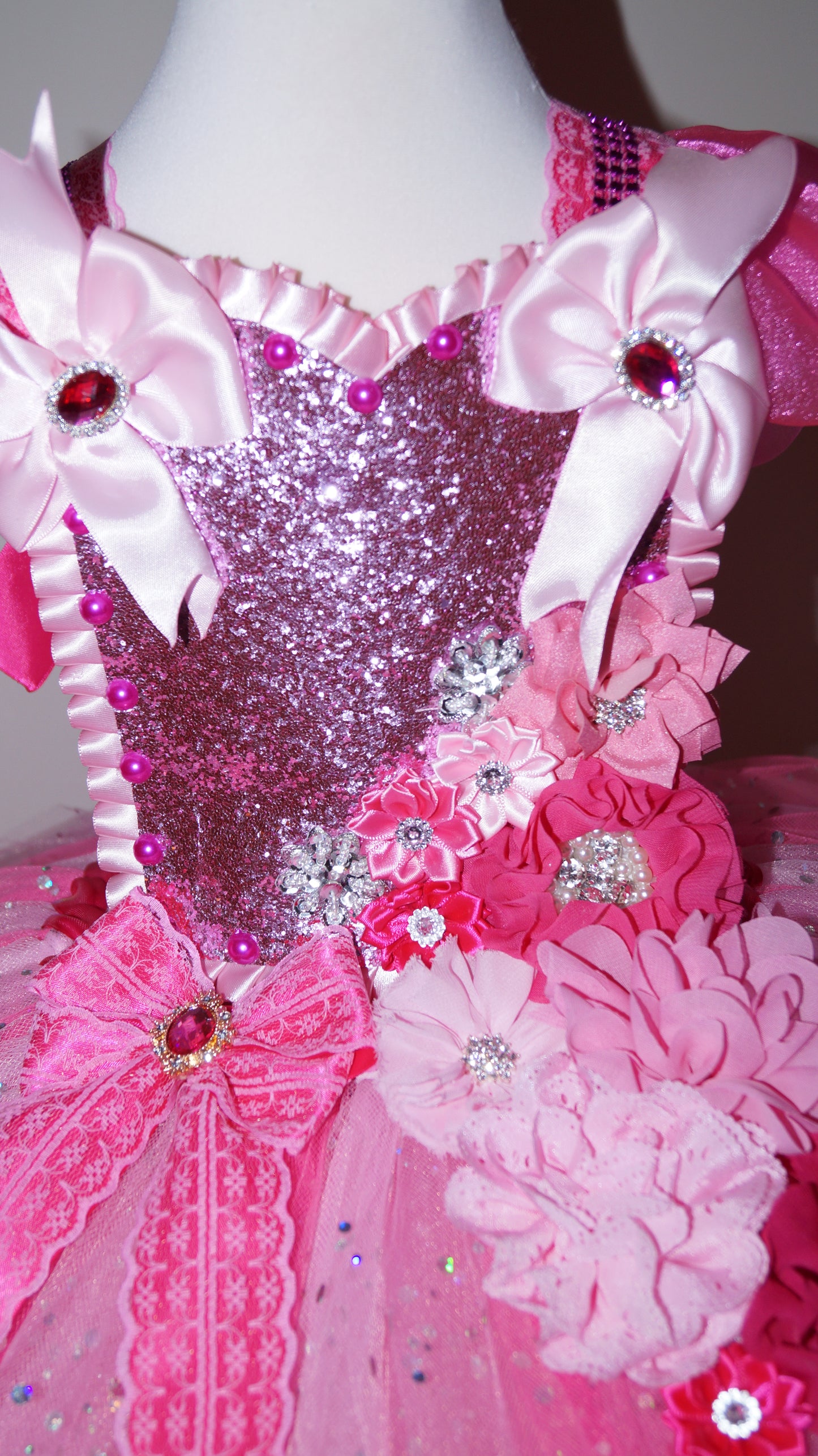 Pink Snowflake Flower Fairy Tutu Dress