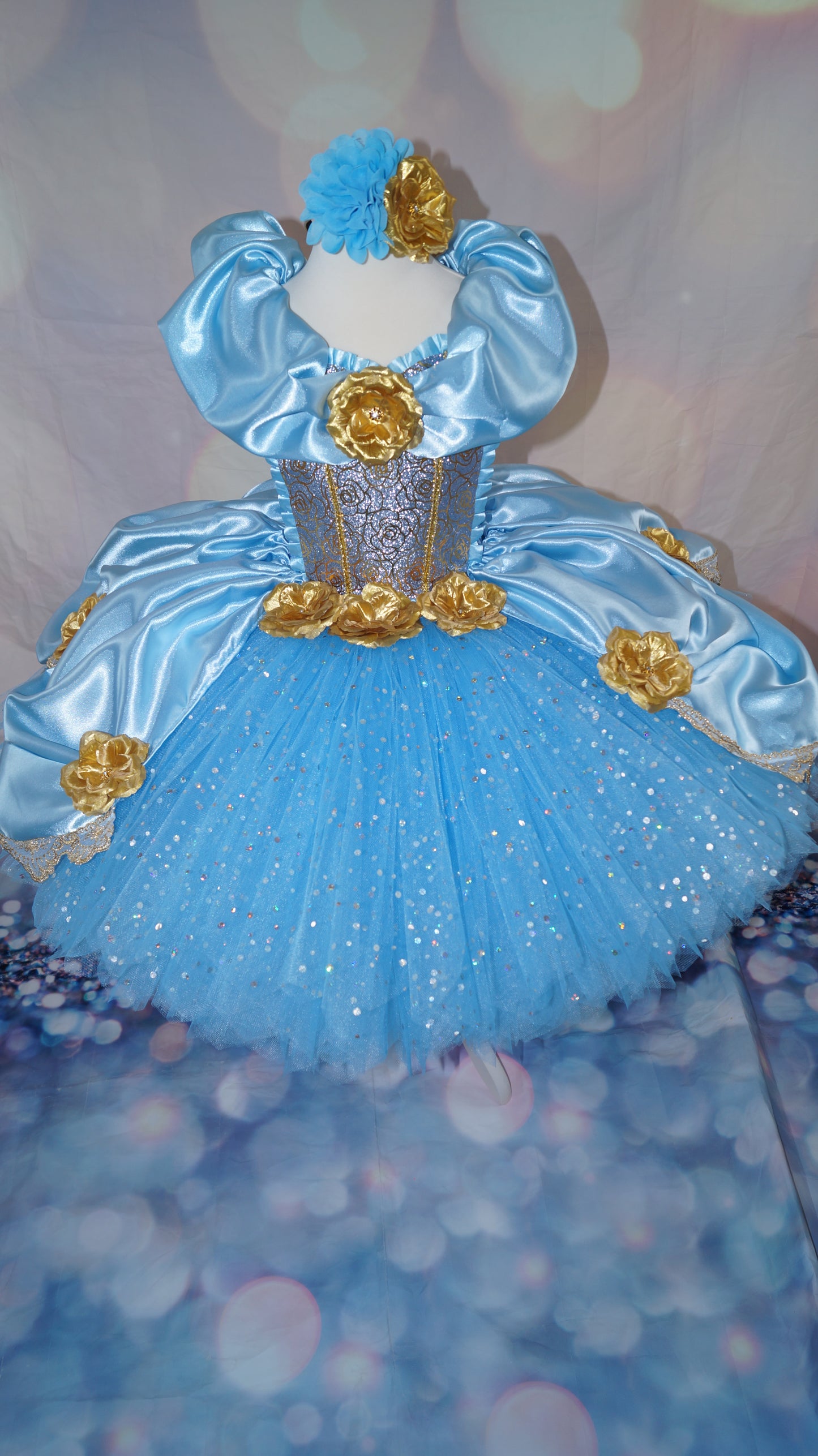 Disney Princess Deluxe Cinderella Gold Rose Tutu Dress