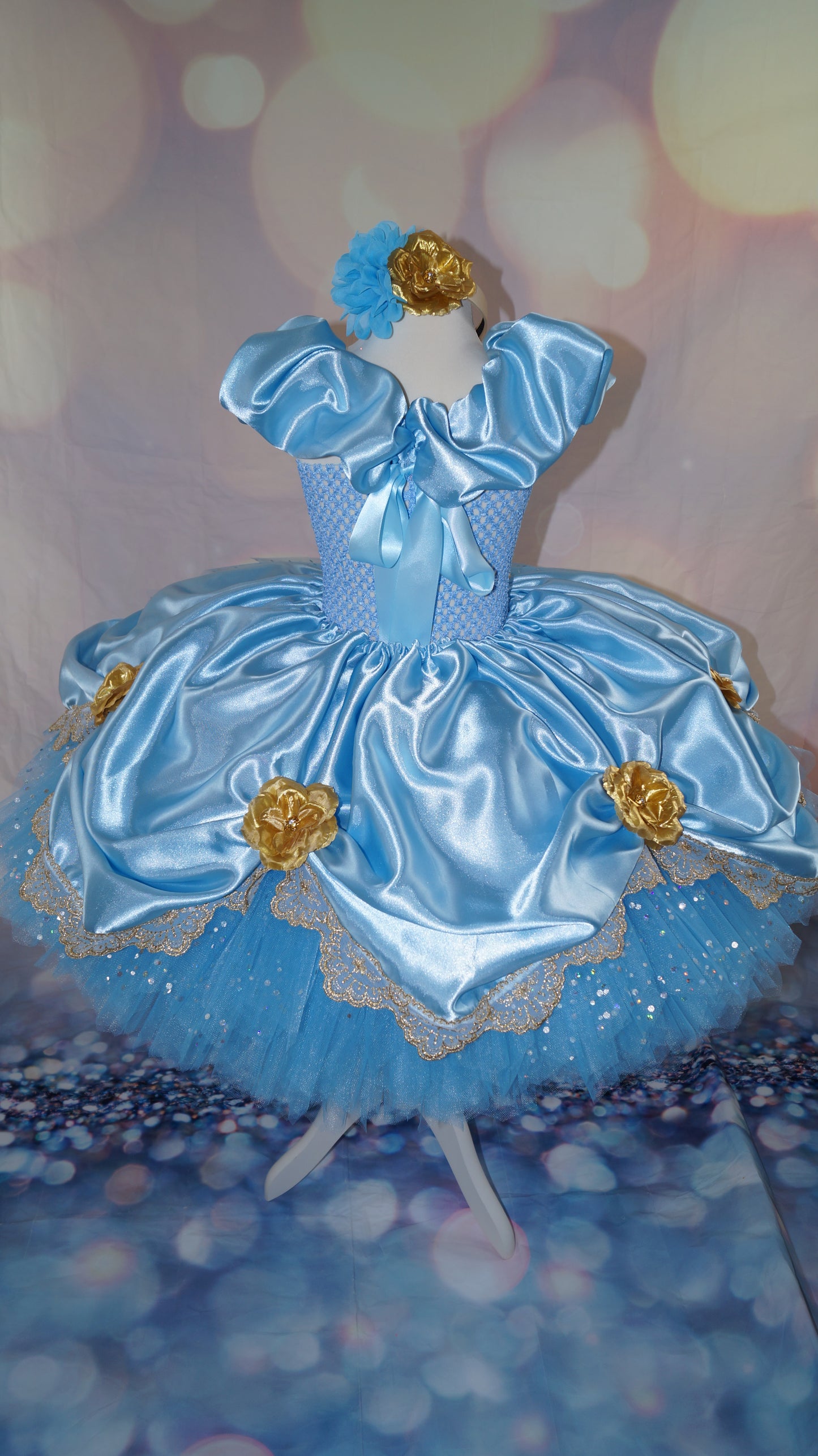 Disney Princess Deluxe Cinderella Gold Rose Tutu Dress