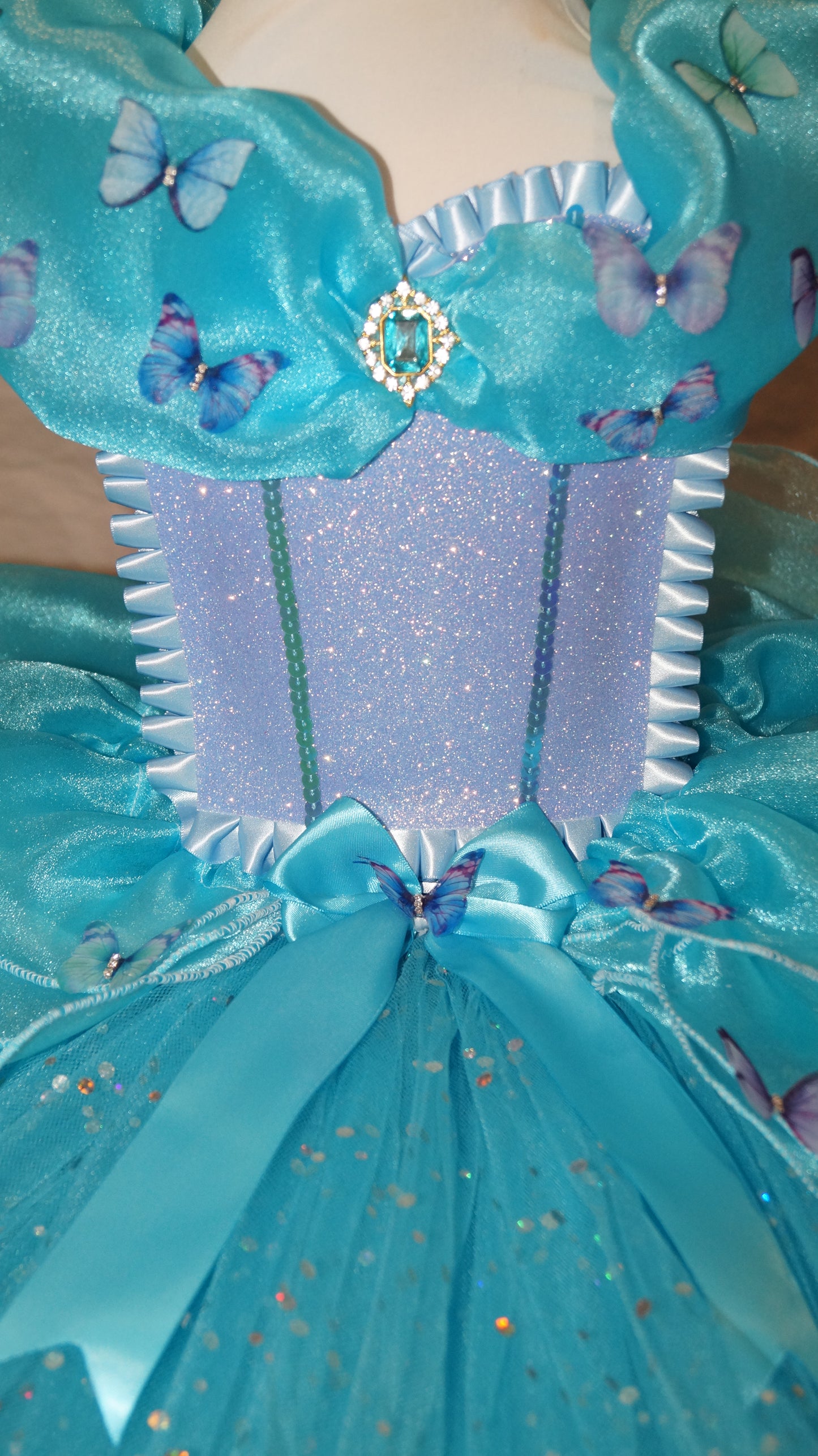 Disney Princess Cinderella Butterfly Blue Inspired Tutu Dress