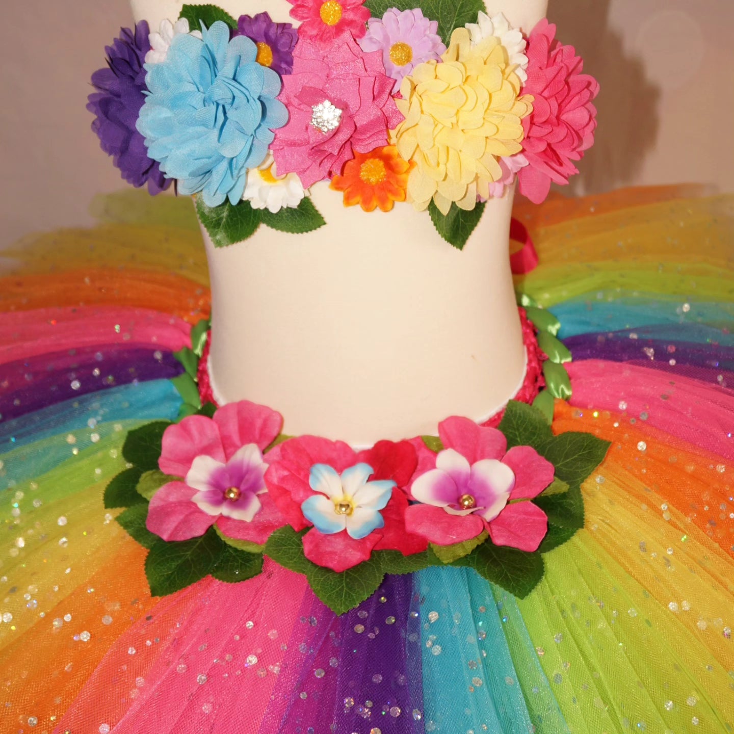 Rainbow Hawaiian Tropical Island Inspired Tutu set