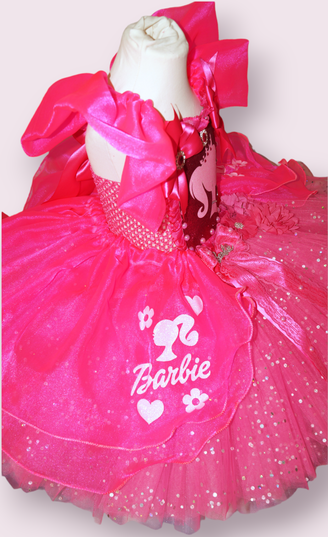 Bright Pink Princess Barbie Inspired Tutu Dress