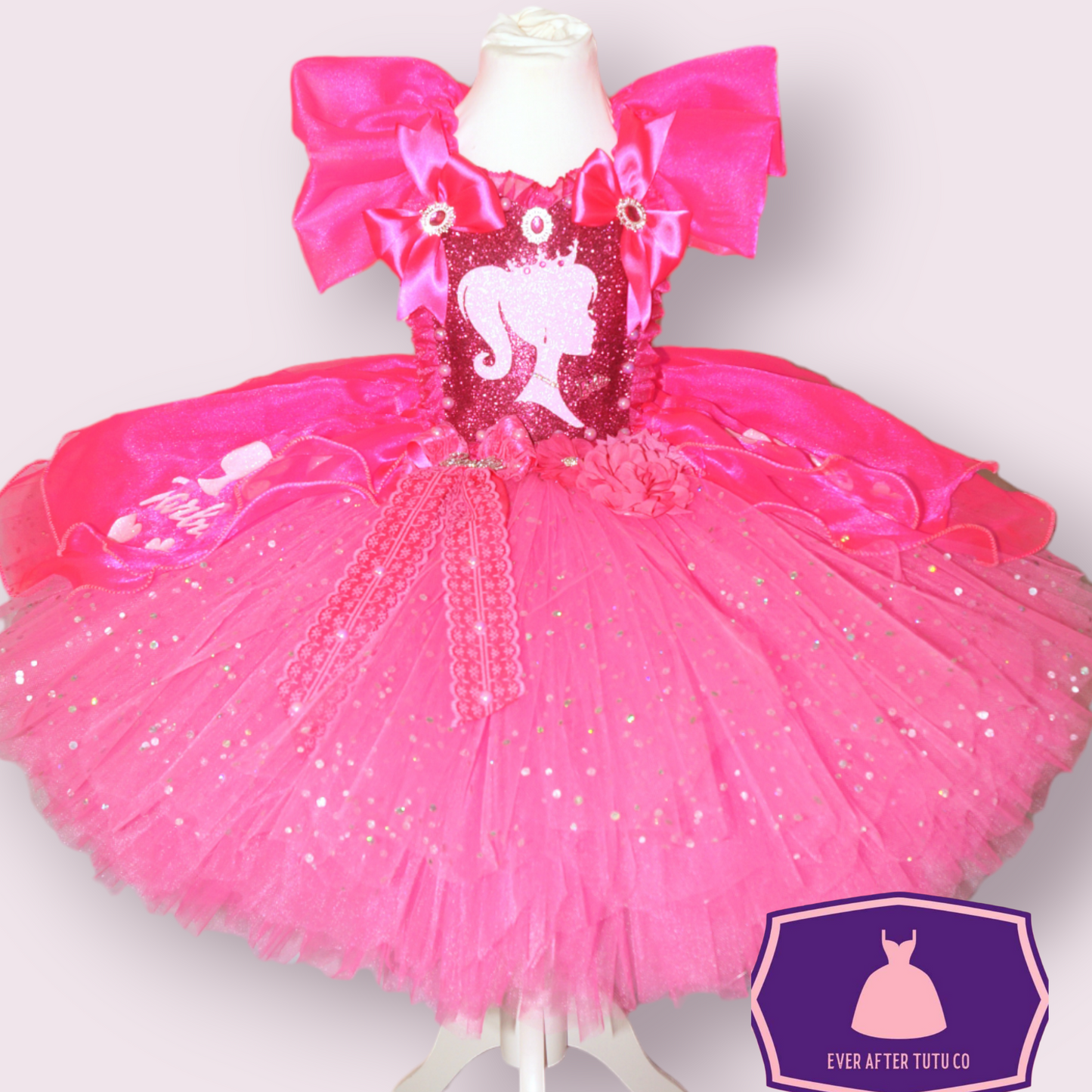 Bright Pink Princess Barbie Inspired Tutu Dress