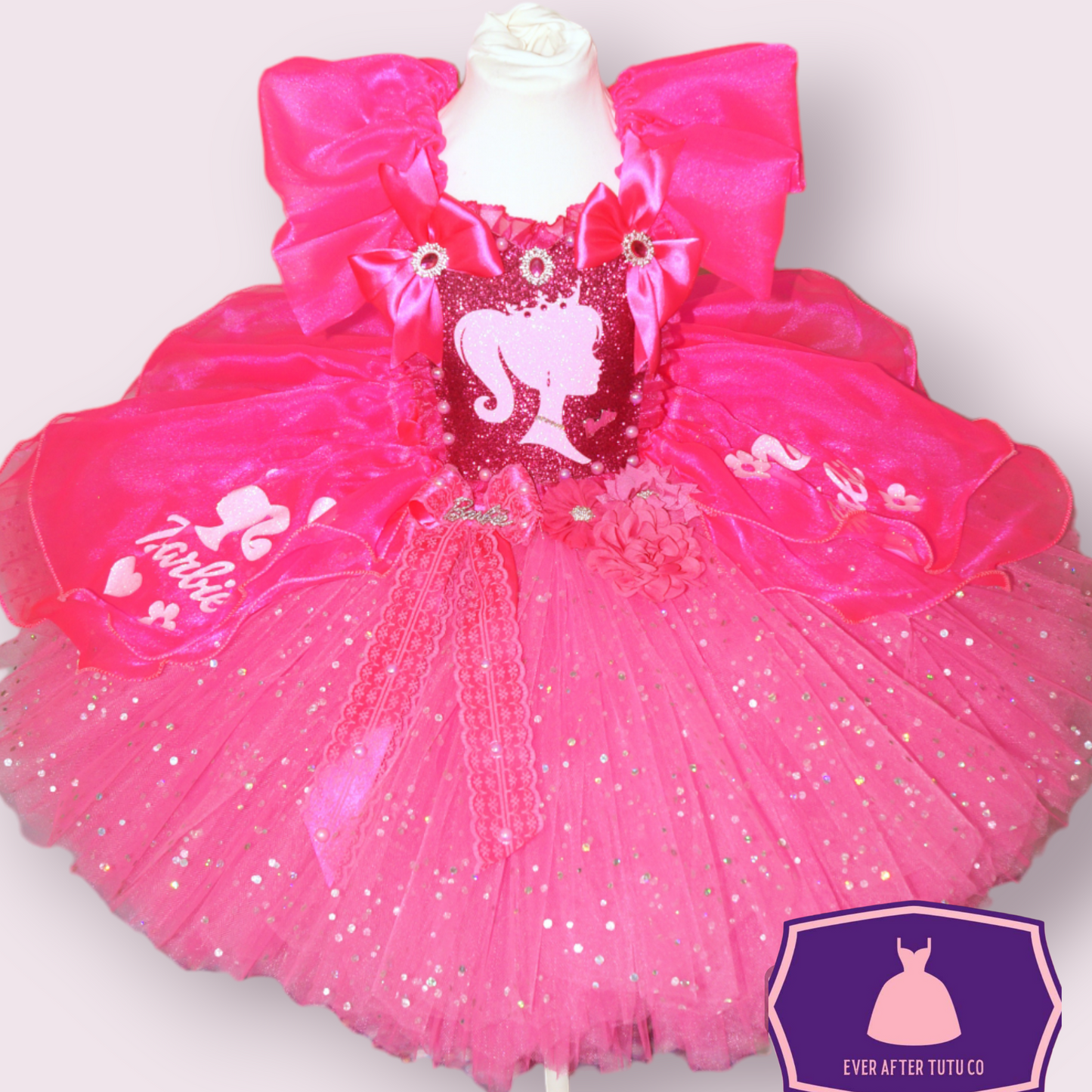 Bright Pink Princess Barbie Inspired Tutu Dress