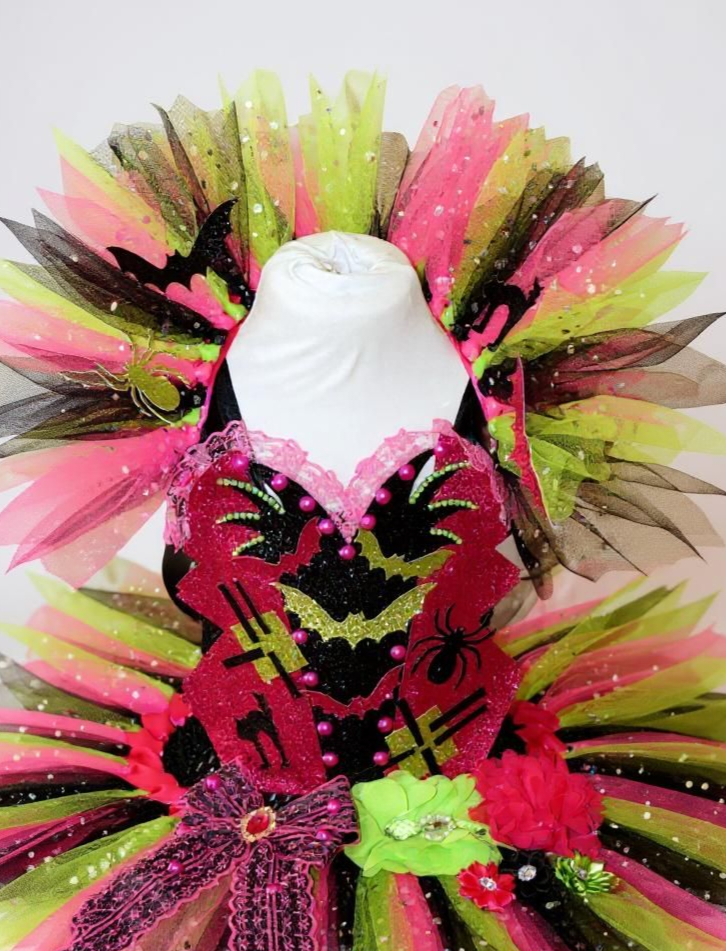 Pink and Green Halloween Witch Tutu Dress