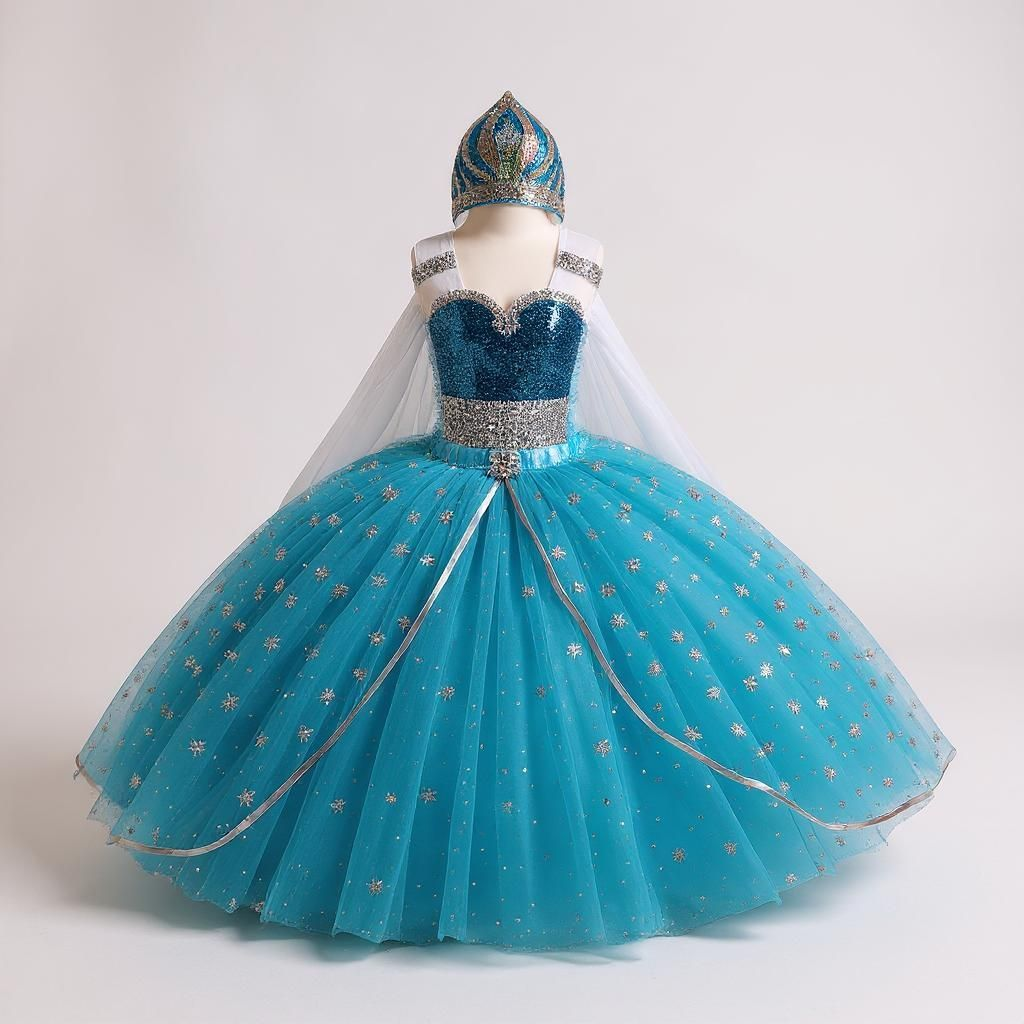 Disney Princess Elsa Frozen Inspired Blue Tutu Dress