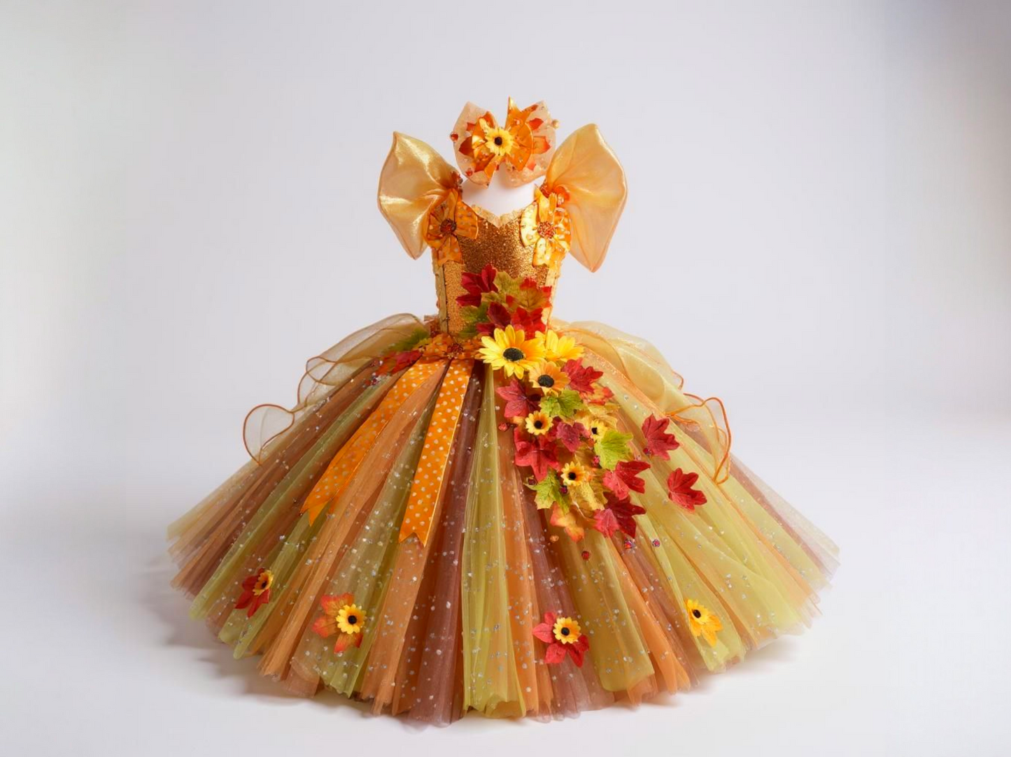 Fall Autumn Pumpkin Sunflower Flower Fairy Tutu Dress