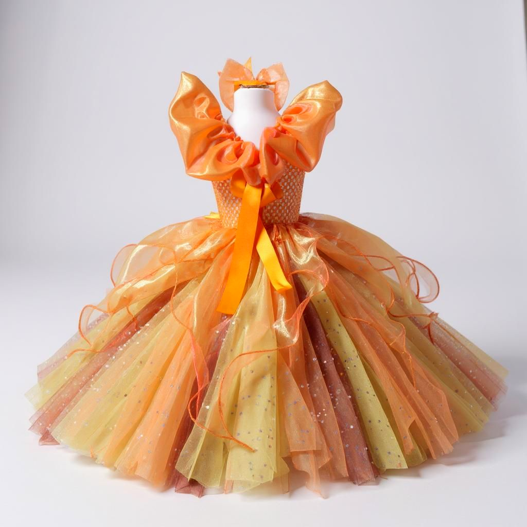 Fall Autumn Pumpkin Sunflower Flower Fairy Tutu Dress