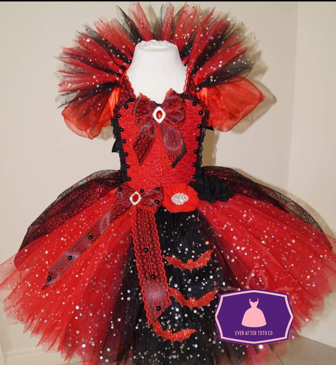 Red and Black Vampire Bat Tutu Dress EverAfterTutuCo Red and Black Vampire Bat Tutu Dress EverAfterTutuCo