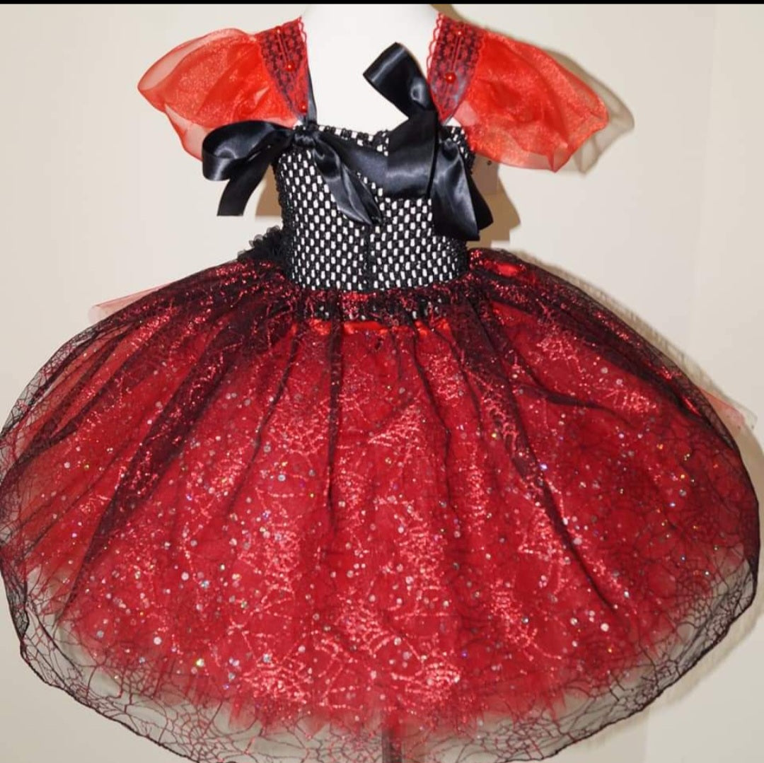 Red and Black Vampire Bat Tutu Dress