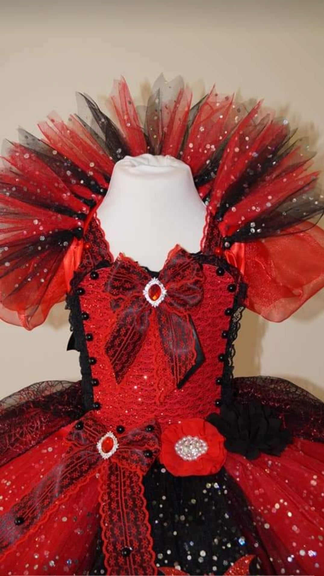 Red and Black Vampire Bat Tutu Dress