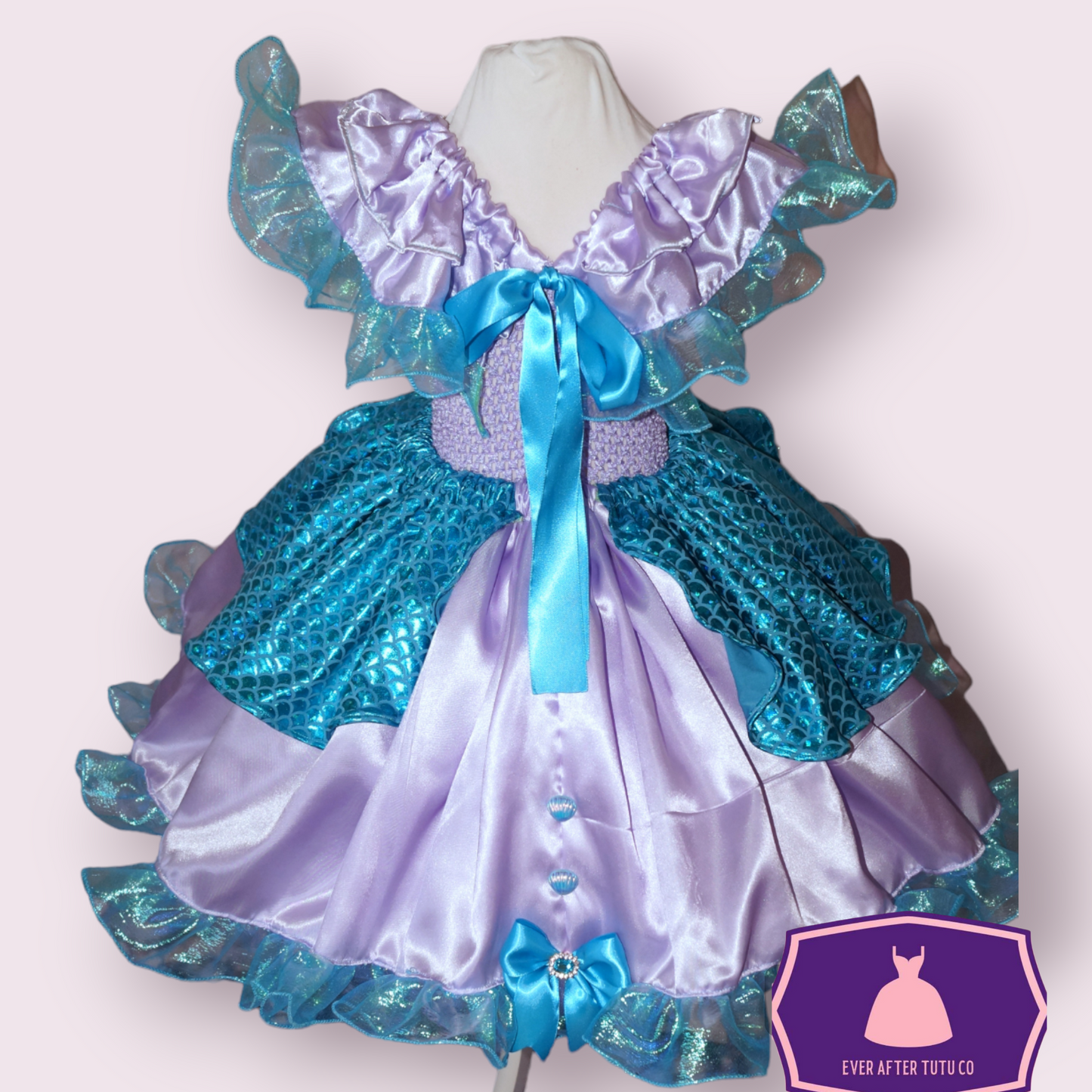 Disney Princess Ariel The Little Mermaid Inspired Shells Blue Tutu Dress