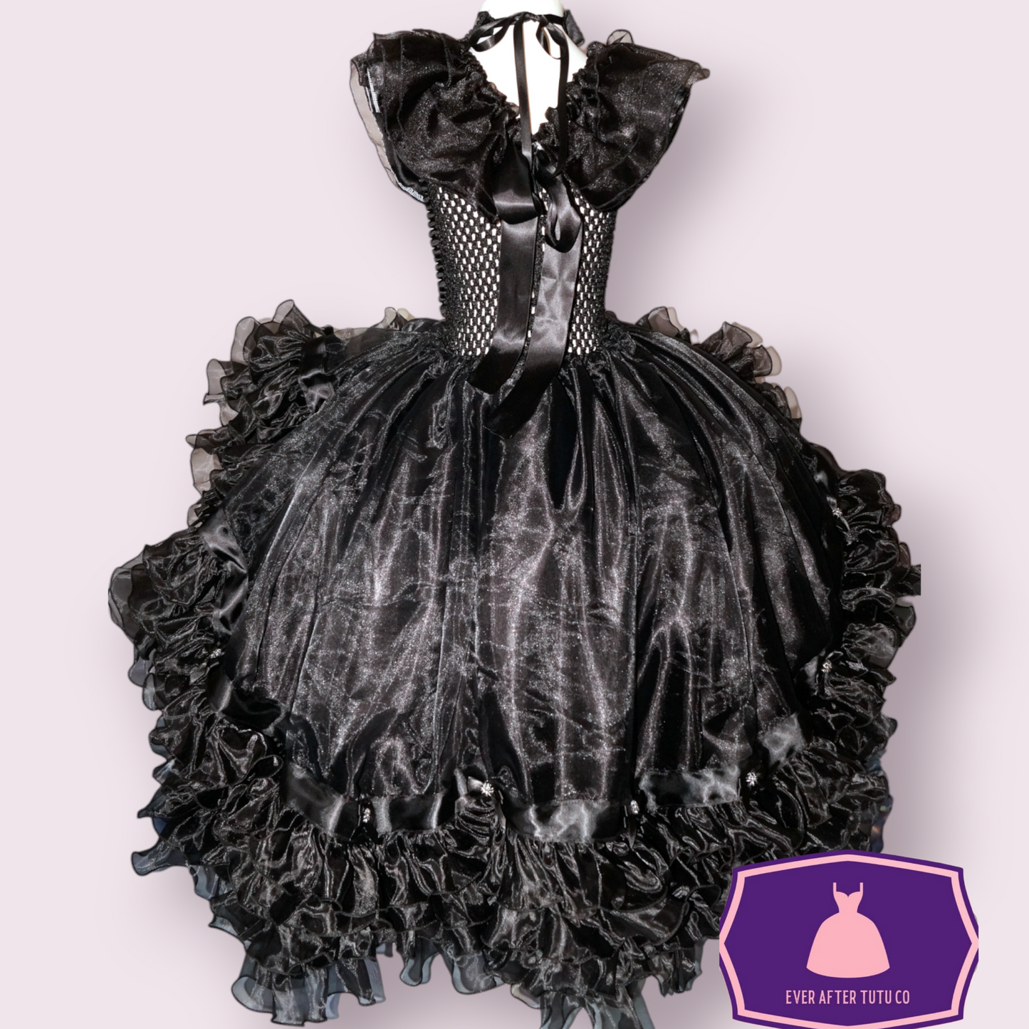 Wednesday Addams Family Black Inspired Tutu High Low Dip Hem Skirt Dress Gothic Halloween Costume Vampire Gown Pageant