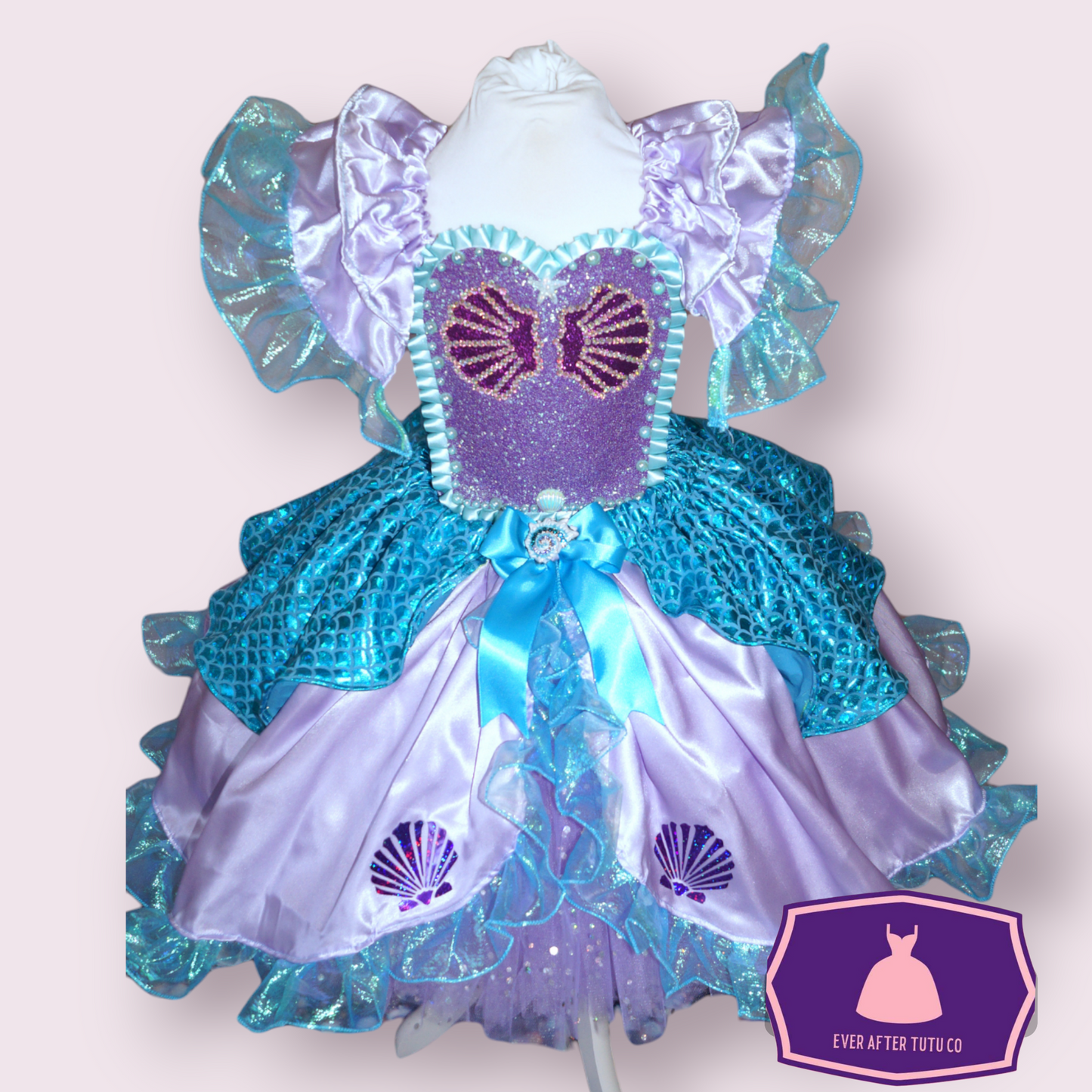 Disney Princess Ariel The Little Mermaid Inspired Shells Blue Tutu Dress