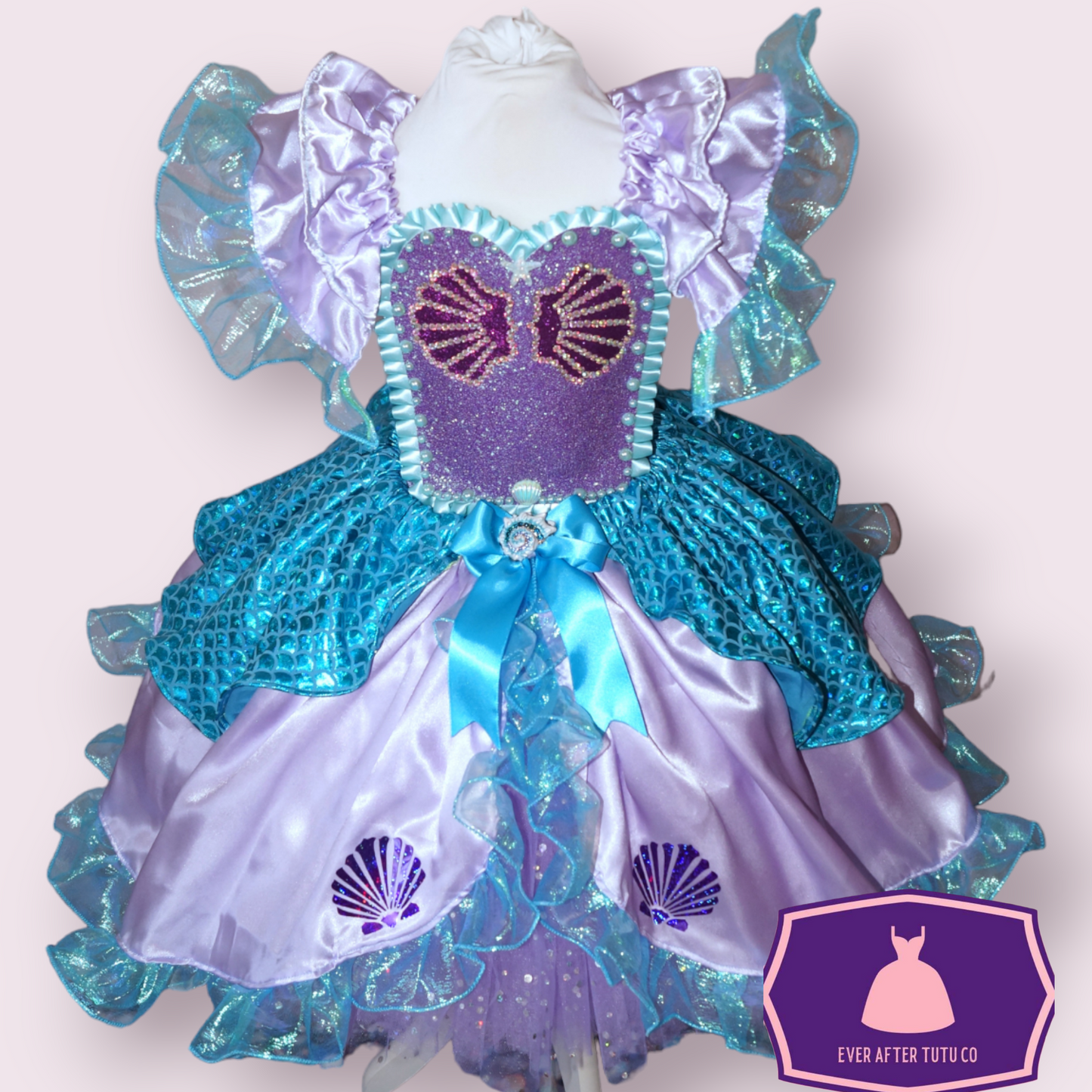 Disney Princess Ariel The Little Mermaid Inspired Shells Blue Tutu Dress