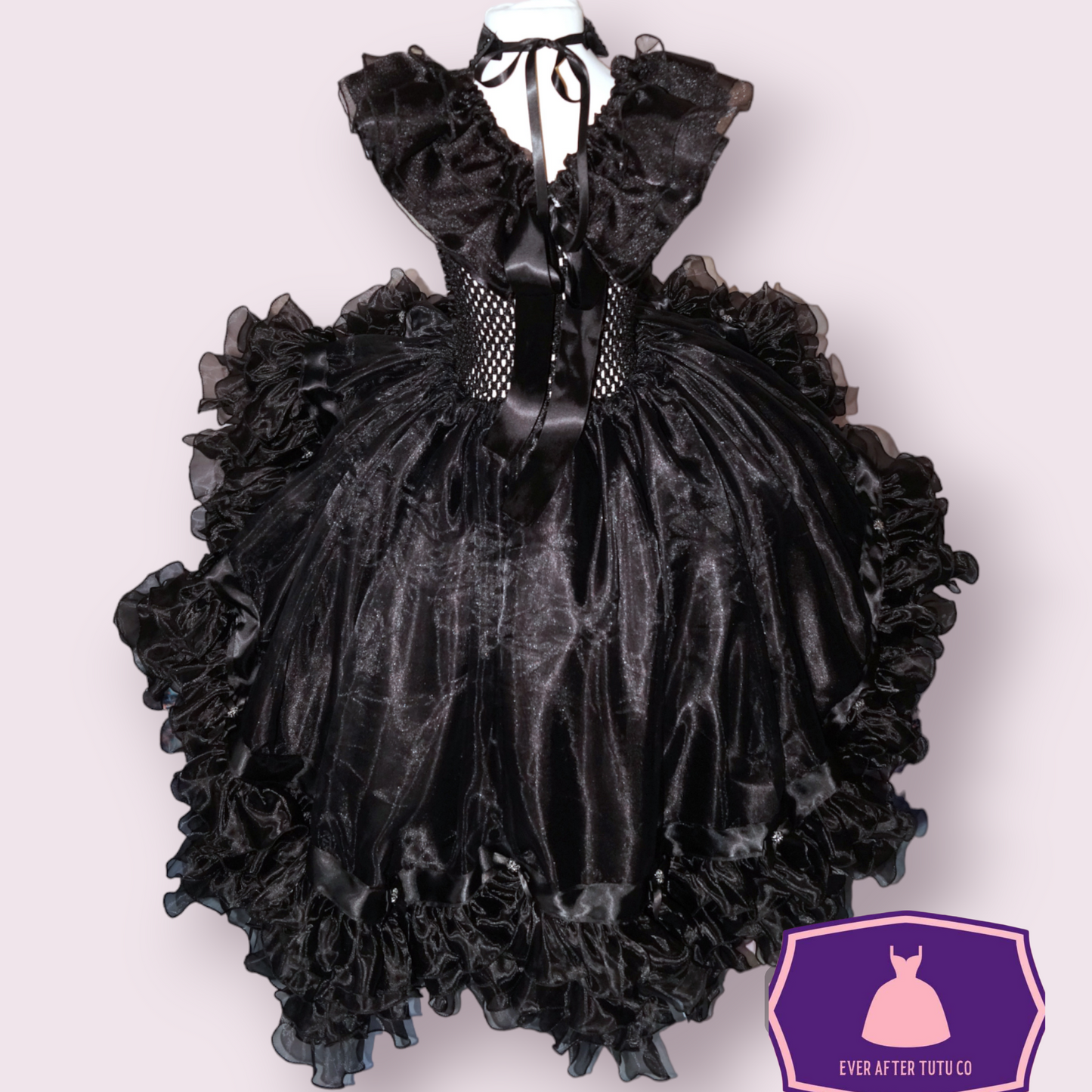 Wednesday Addams Family Black Inspired Tutu High Low Dip Hem Skirt Dress Gothic Halloween Costume Vampire Gown Pageant