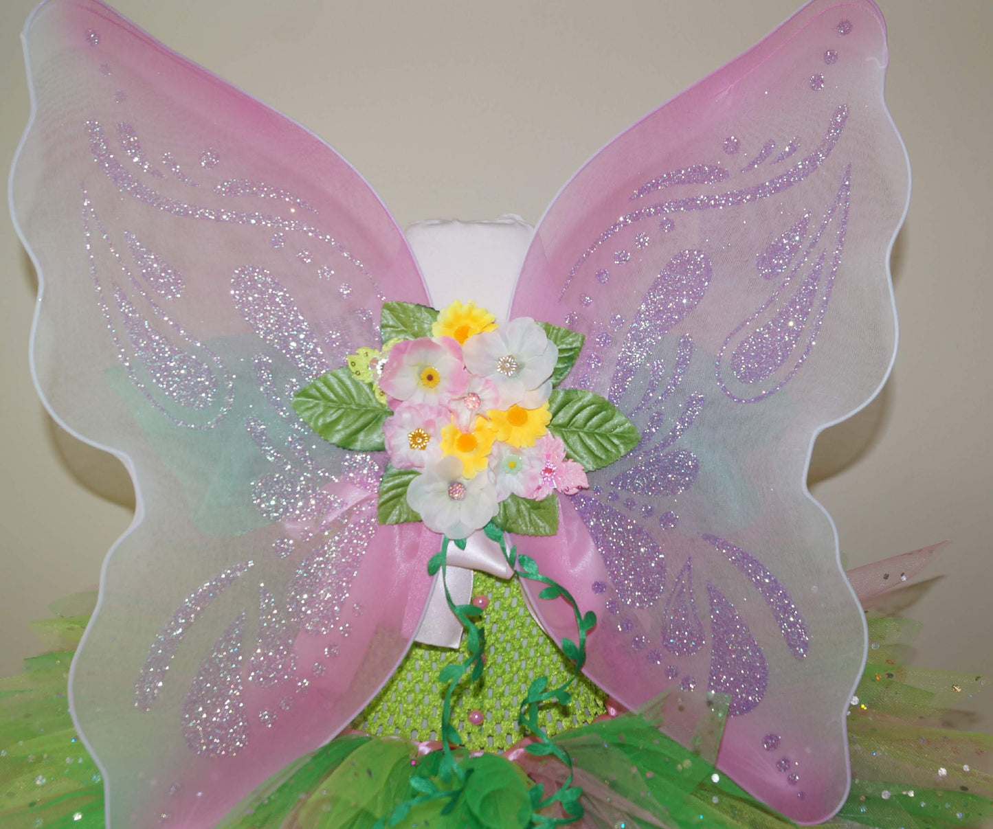 Tinkerbell Green Flower Fairy Tutu Dress