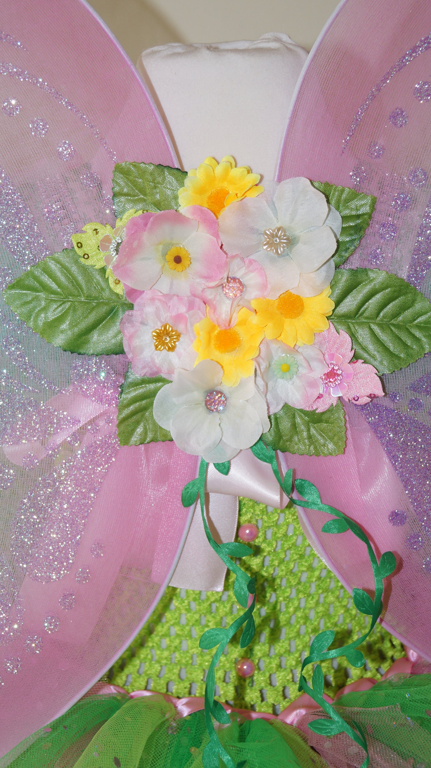 Tinkerbell Green Flower Fairy Tutu Dress