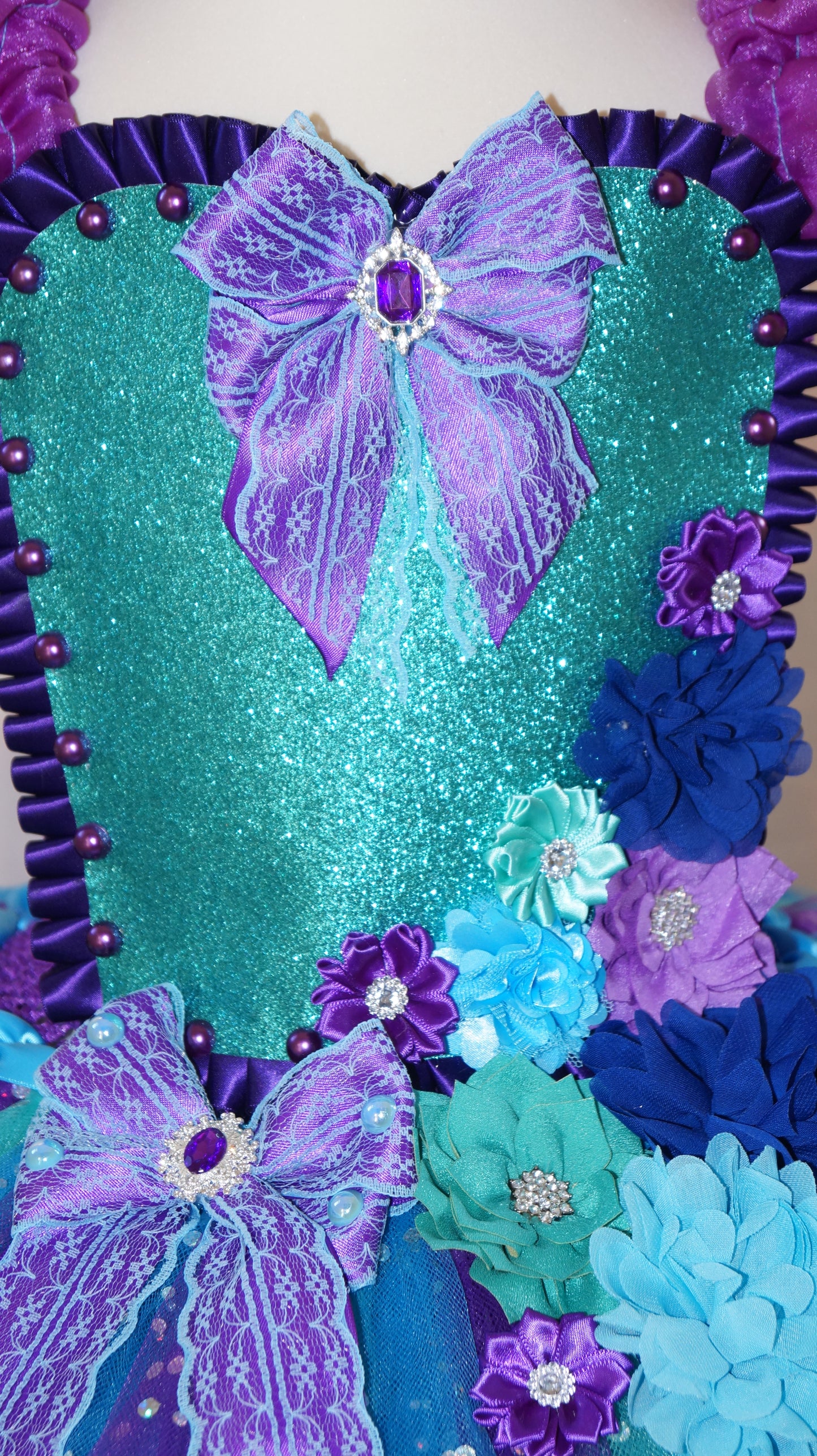 Blue Purple Flower Fairy Tutu Dress