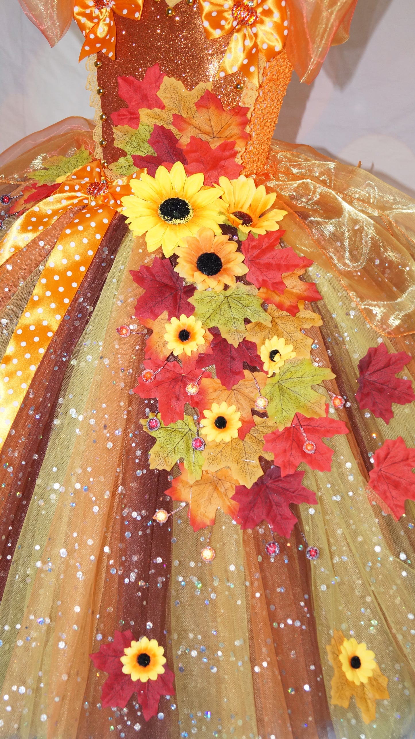 Fall Autumn Pumpkin Sunflower Flower Fairy Tutu Dress