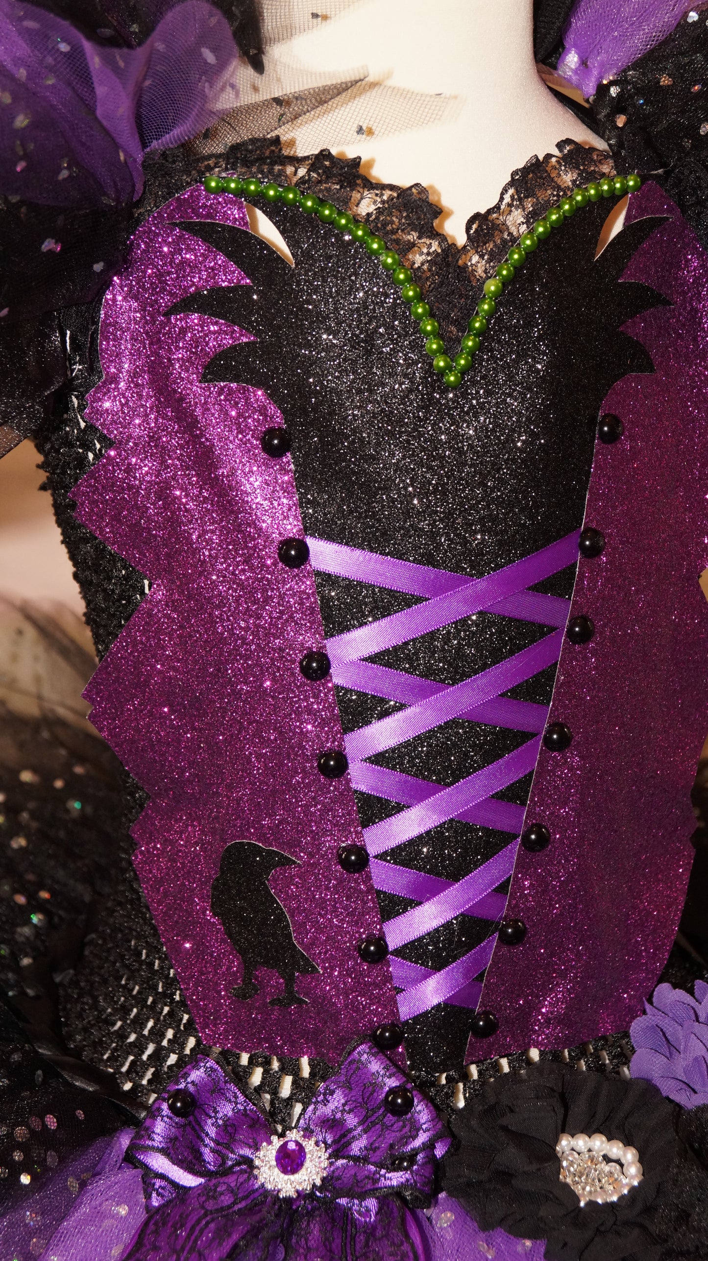 Halloween Maleficent Crow Witch Tutu Dress