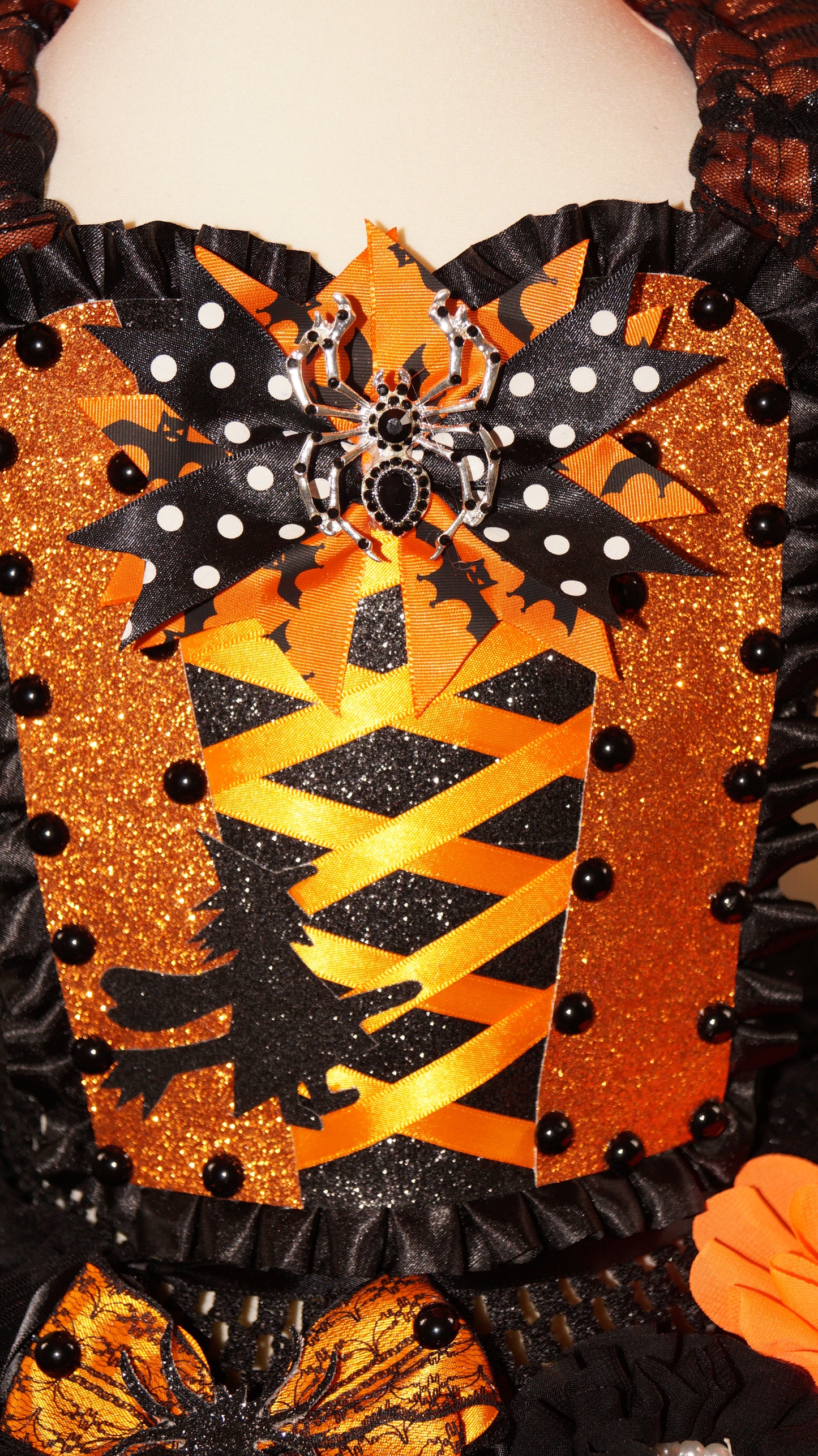 Black and Orange Halloween Witch Tutu Dress