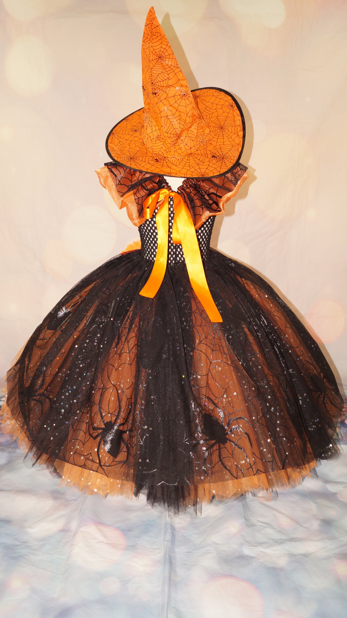 Black and Orange Halloween Witch Tutu Dress