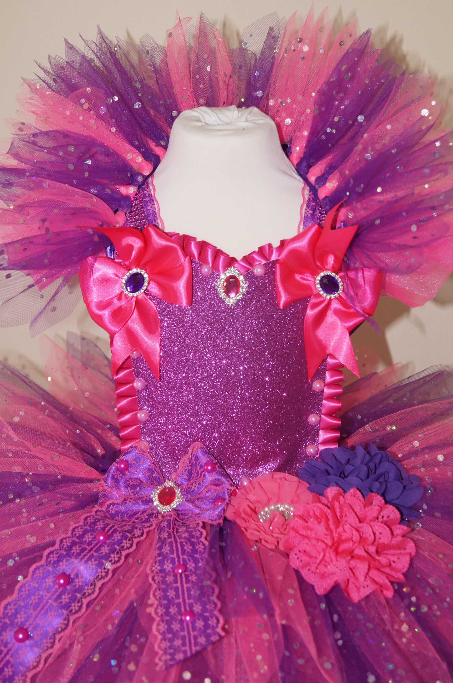 Bright Pink and Purple Flower Fairy Tutu Dress