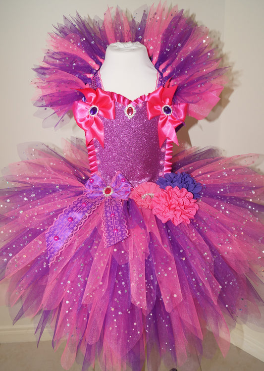 Bright Pink and Purple Flower Fairy Tutu Dress