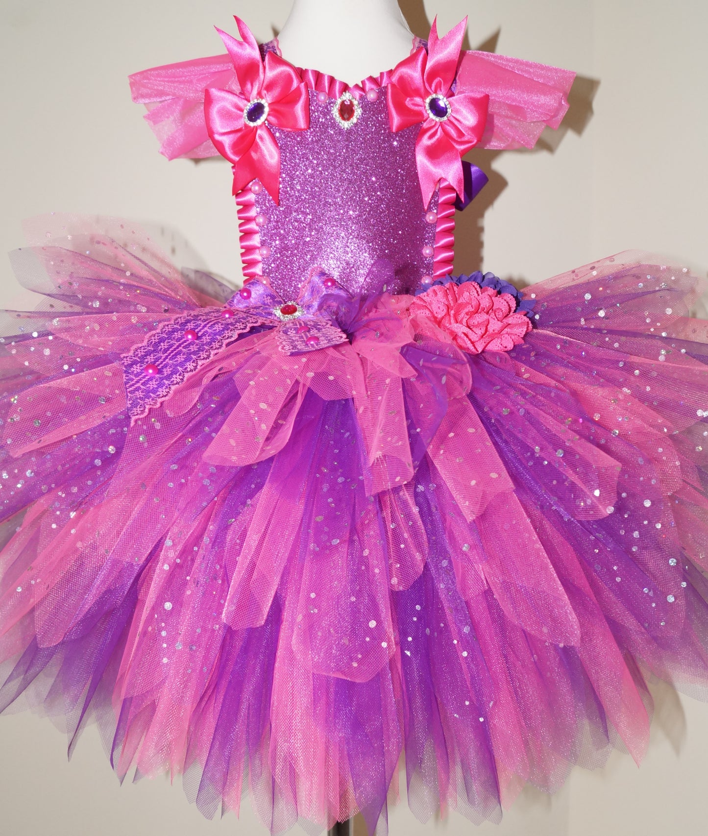 Bright Pink and Purple Flower Fairy Tutu Dress