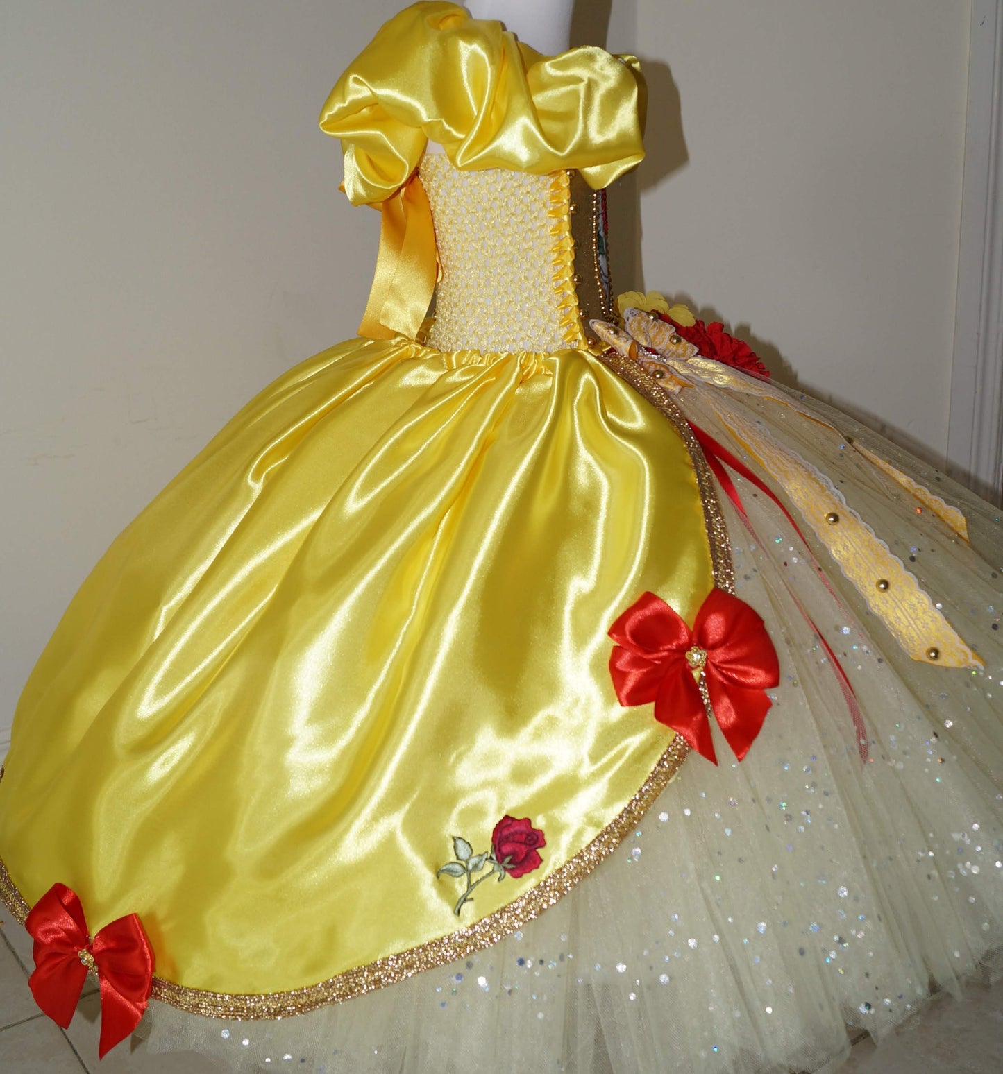 Disney Princess Belle Beauty and the Beast Enchanted Rose Tutu Dress