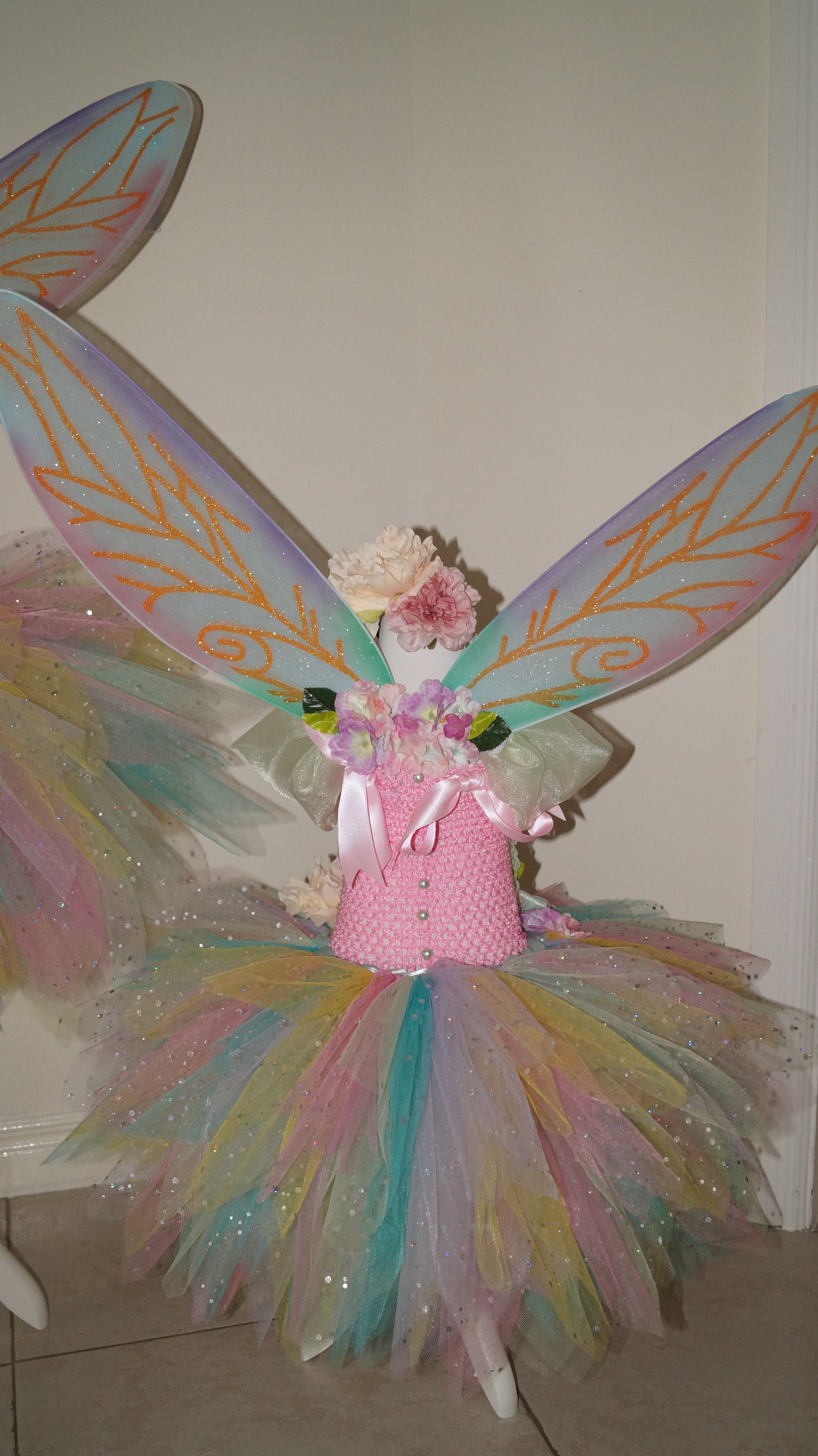Princess Pastel Rainbow Spring Summer Flower Fairy Tutu Dress