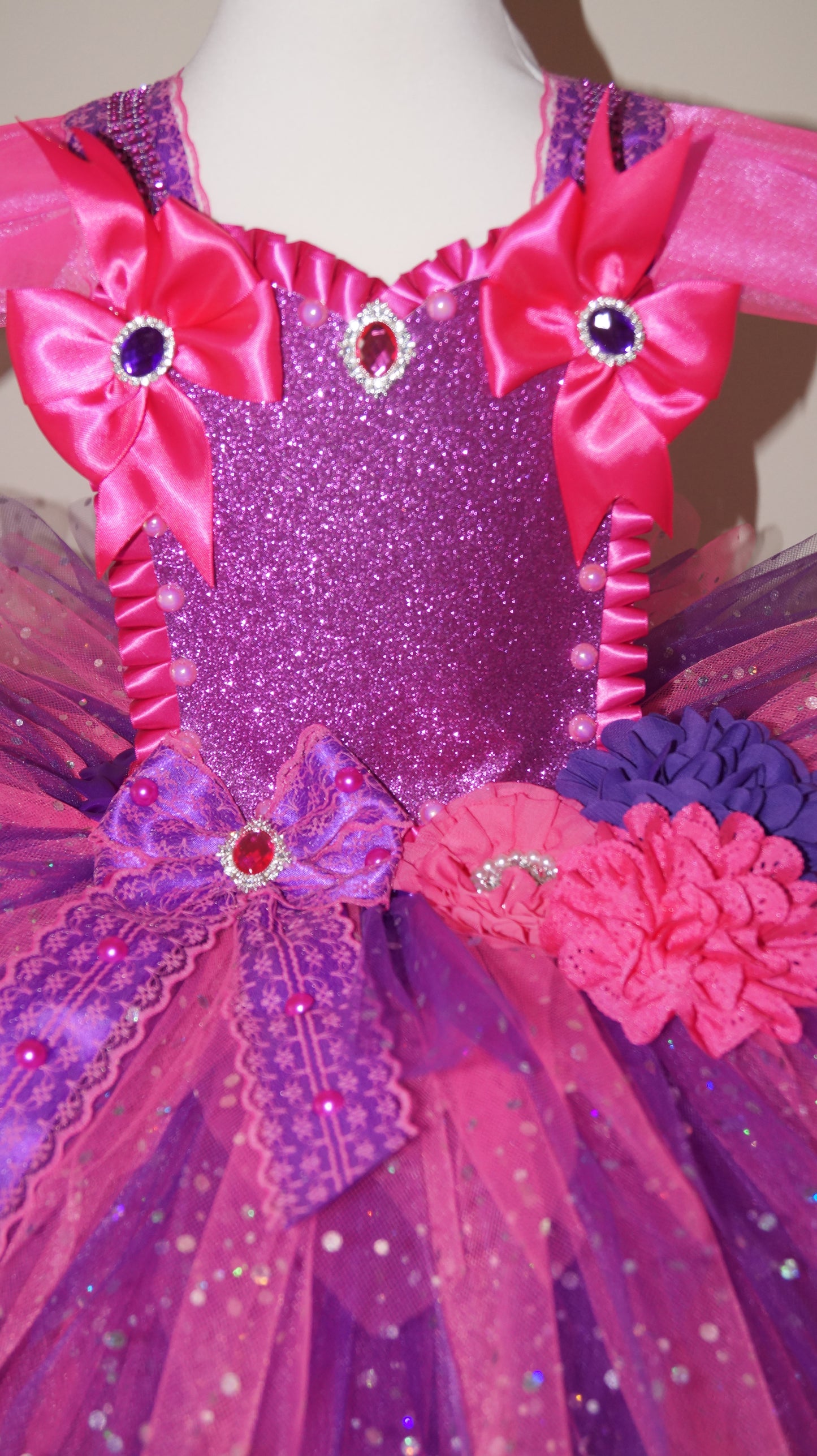 Bright Pink and Purple Flower Fairy Tutu Dress