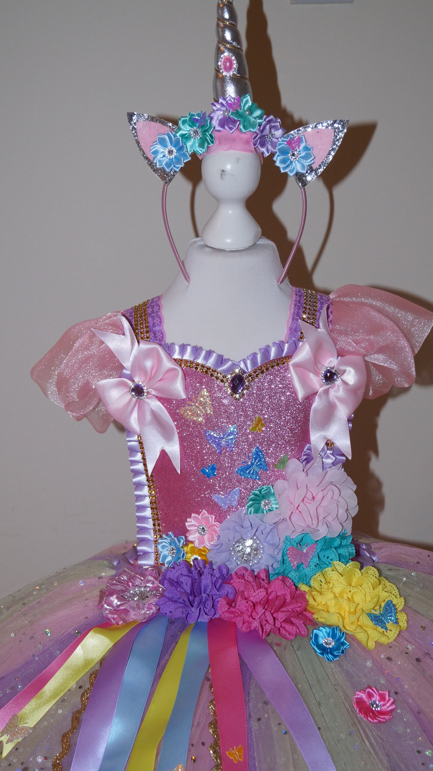 Flower Rainbow Unicorn Tutu Dress
