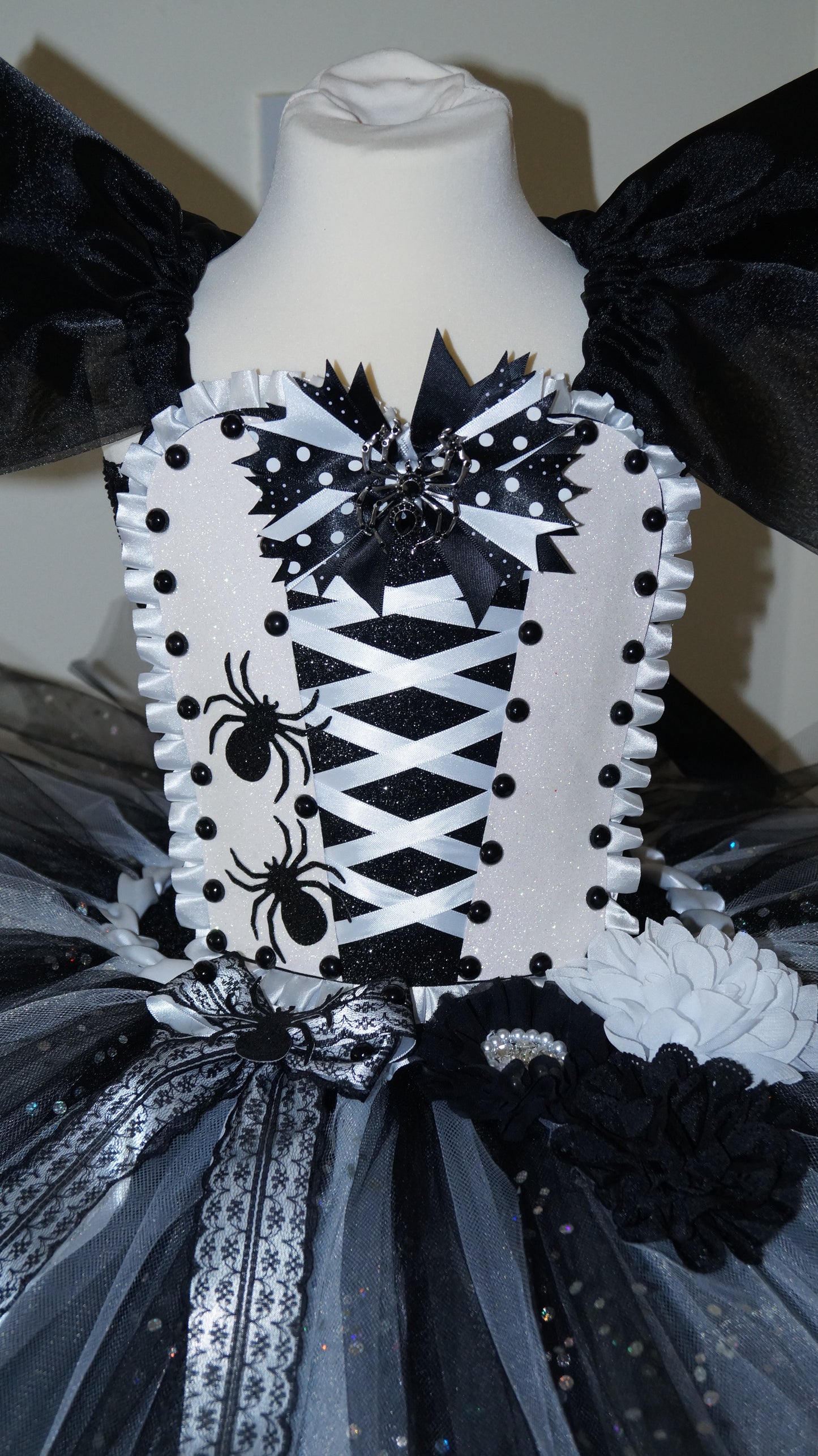 Black and White Spider Witch Zombie Bride Tutu