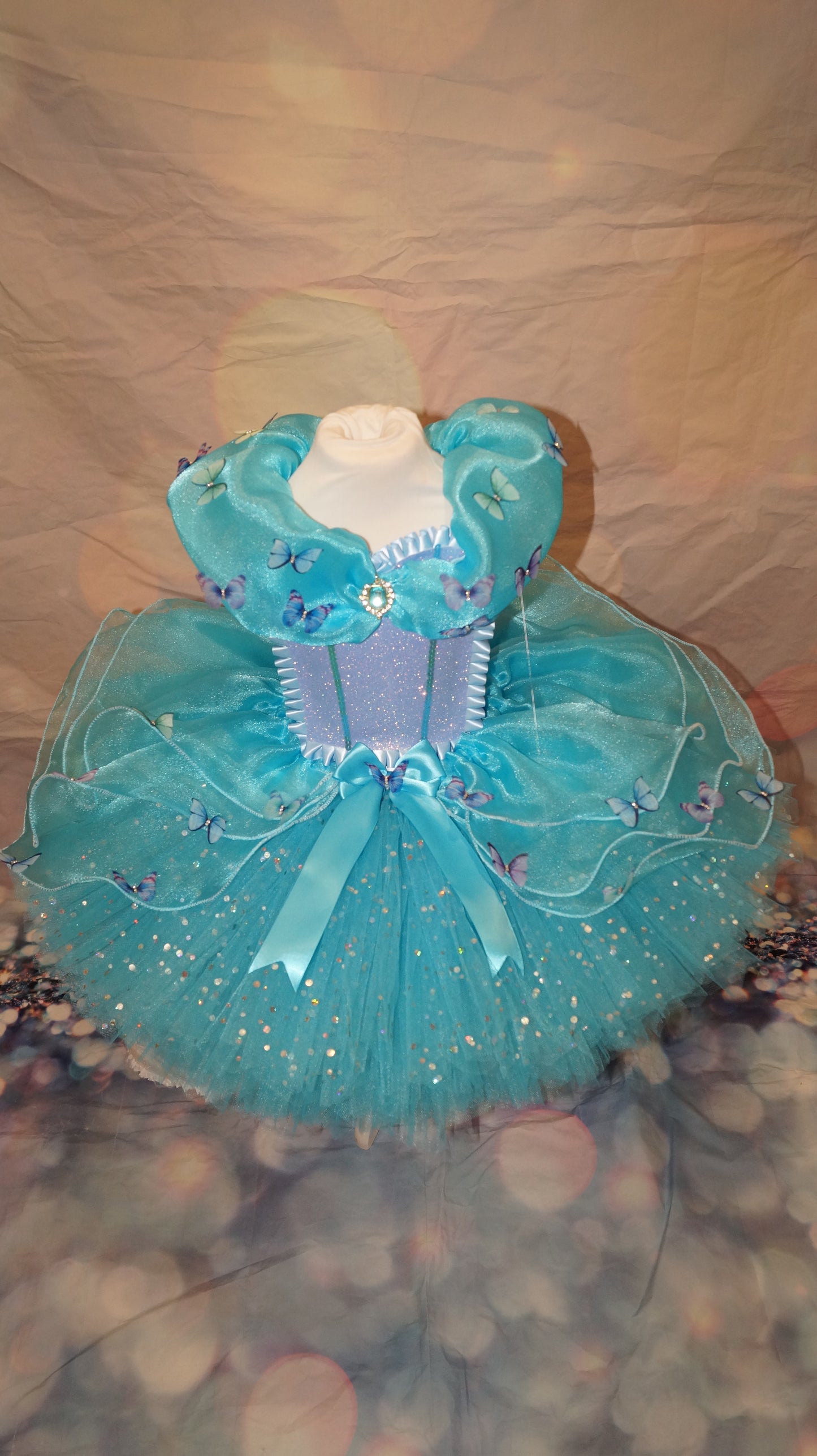 Disney Princess Cinderella Butterfly Blue Inspired Tutu Dress