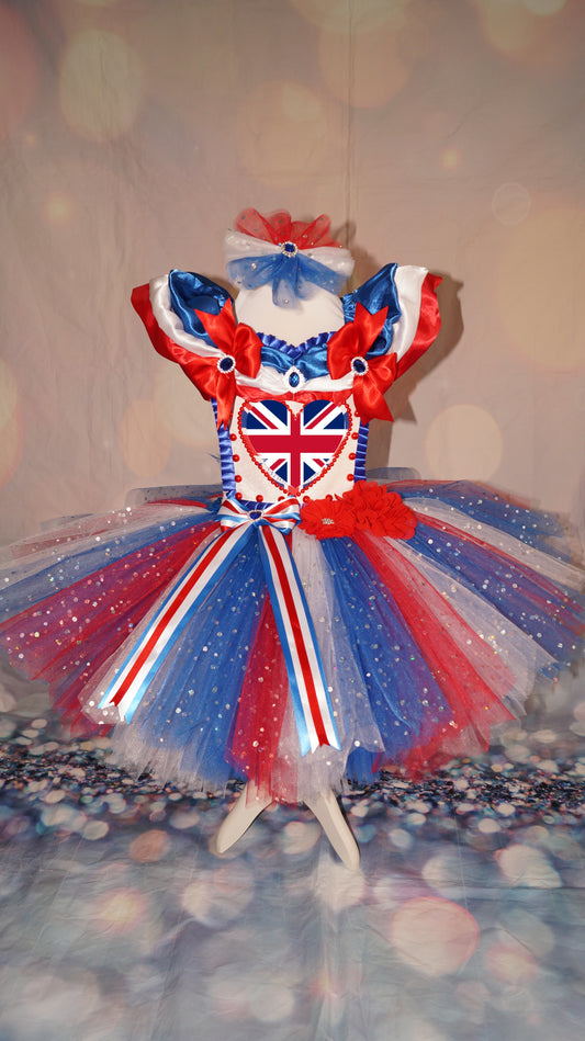 England Union Jack Inspired Tutu Dress