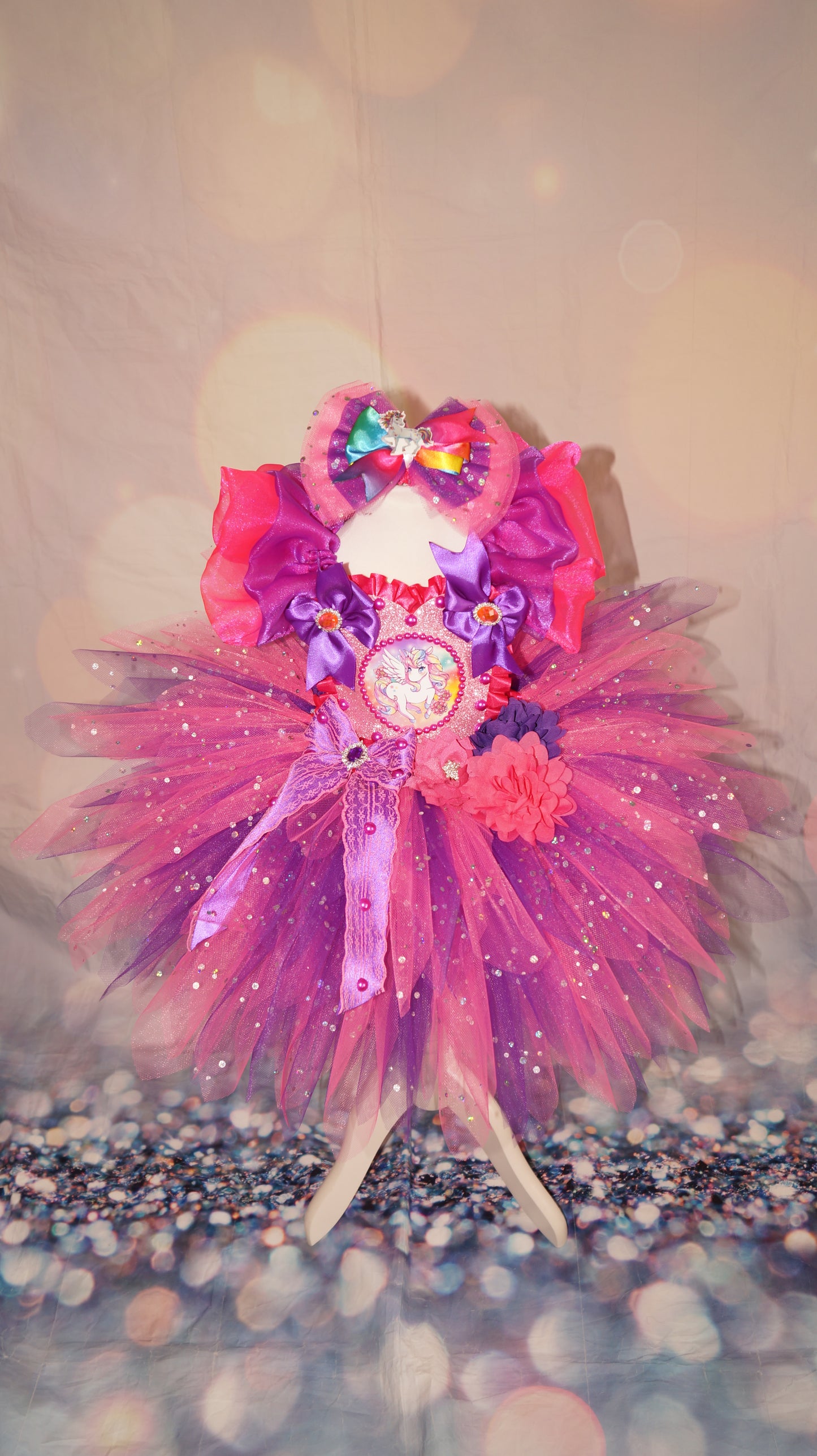 Pink and Purple Unicorn Tutu Dress