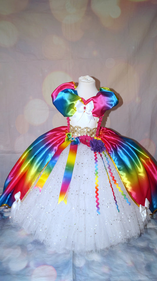 Rainbow and White Skirt Princess Tutu Dress