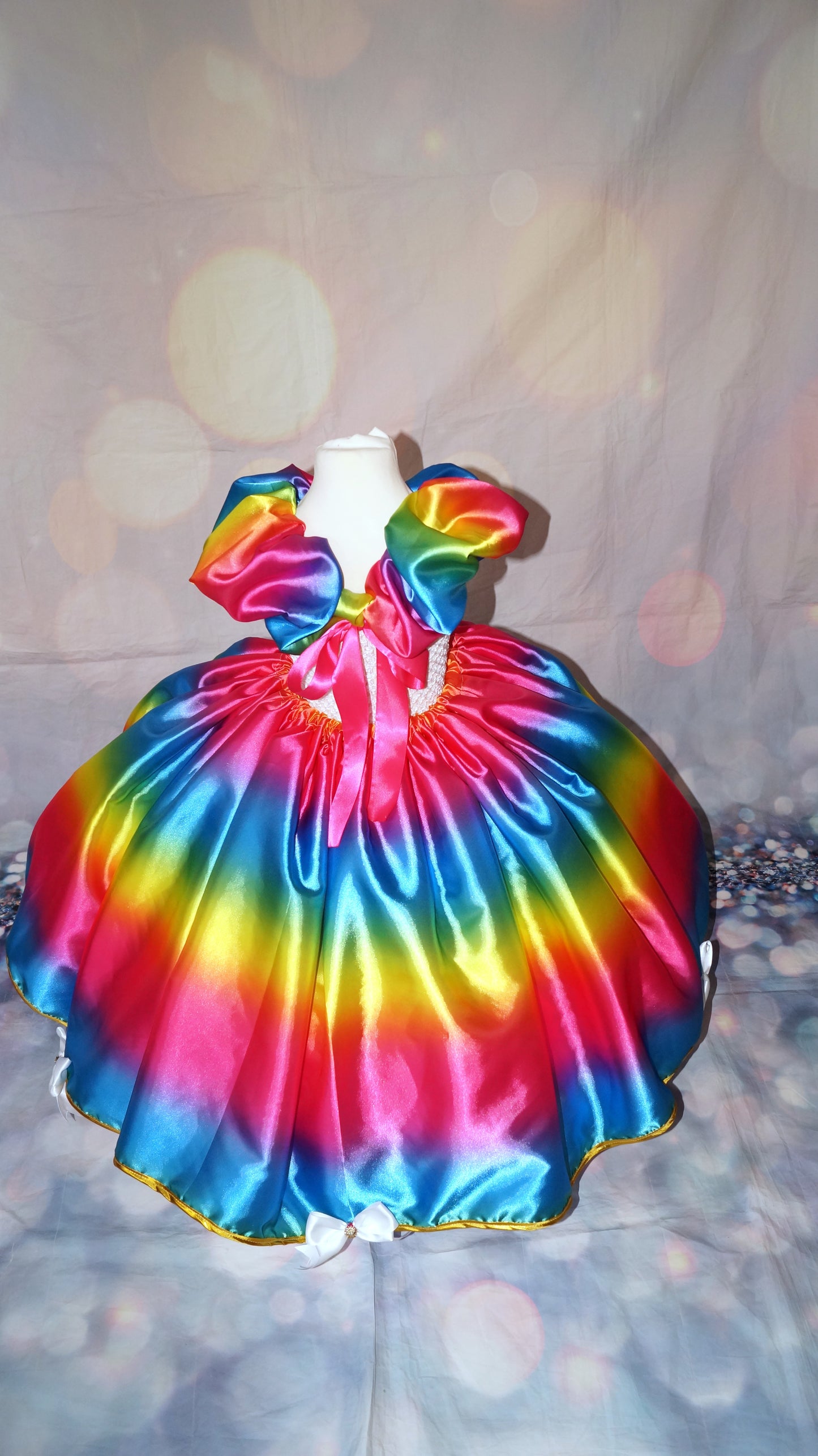 Rainbow and White Skirt Princess Tutu Dress