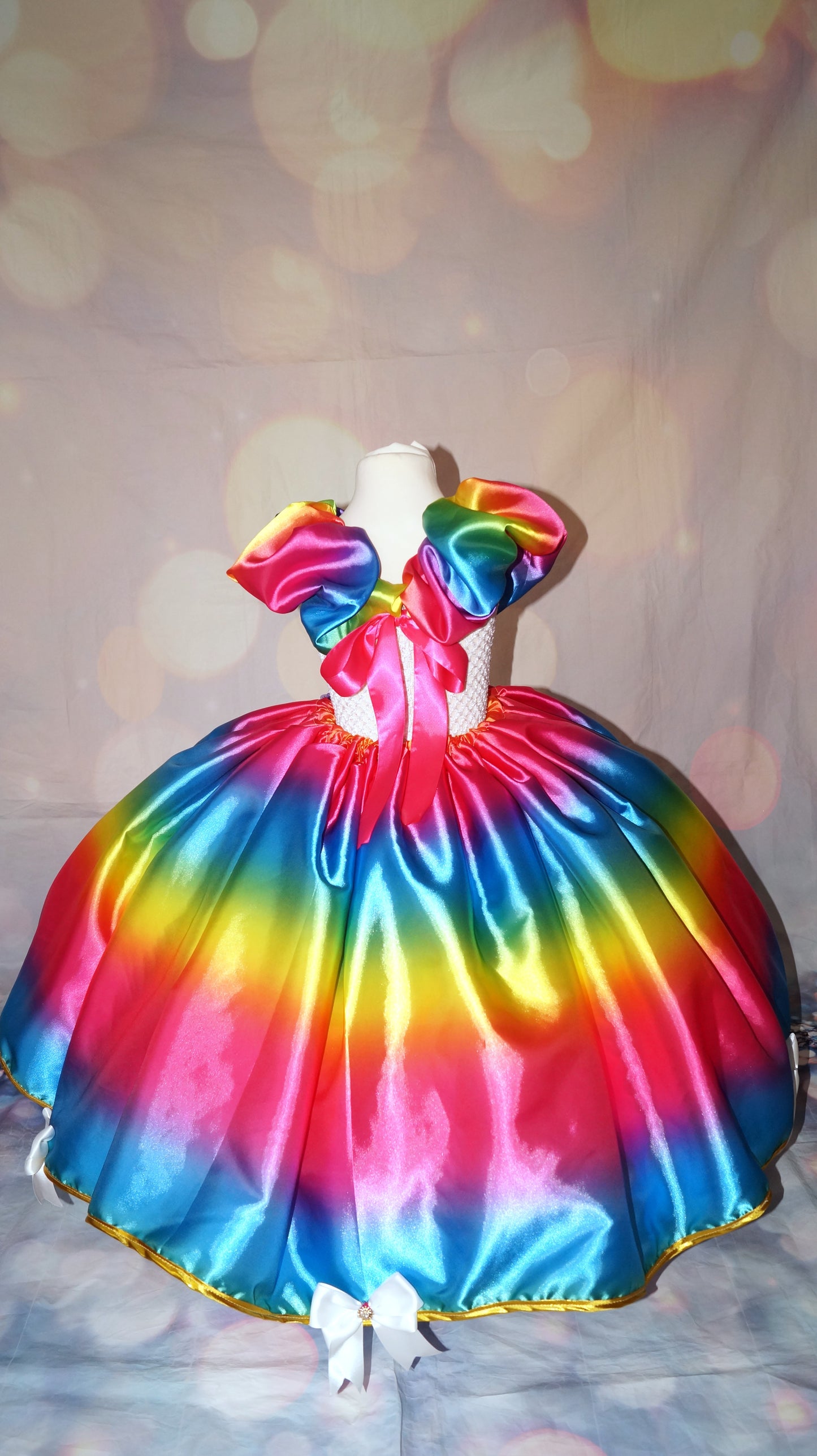 Rainbow and White Skirt Princess Tutu Dress