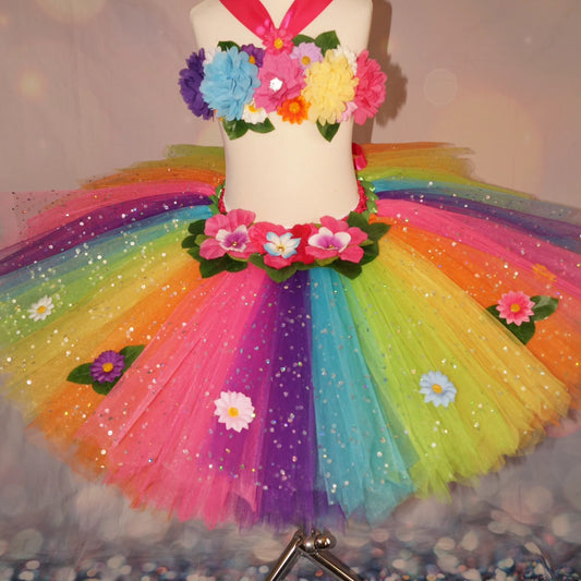 Rainbow Hawaiian Tropical Island Inspired Tutu set