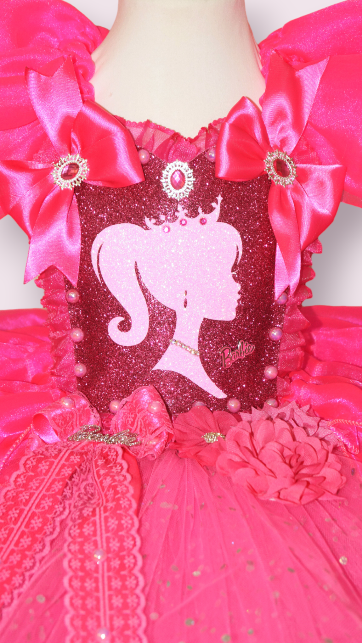 Bright Pink Princess Barbie Inspired Tutu Dress